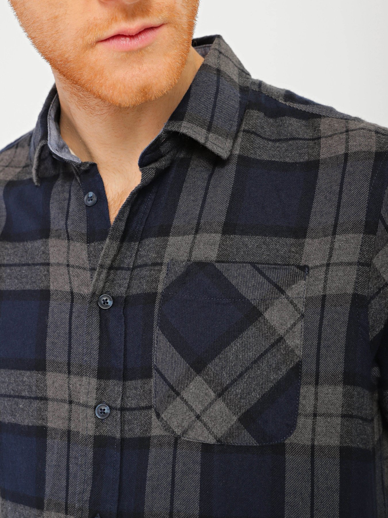 Рубашка Blend модель 20709520_сірий комб. Фото