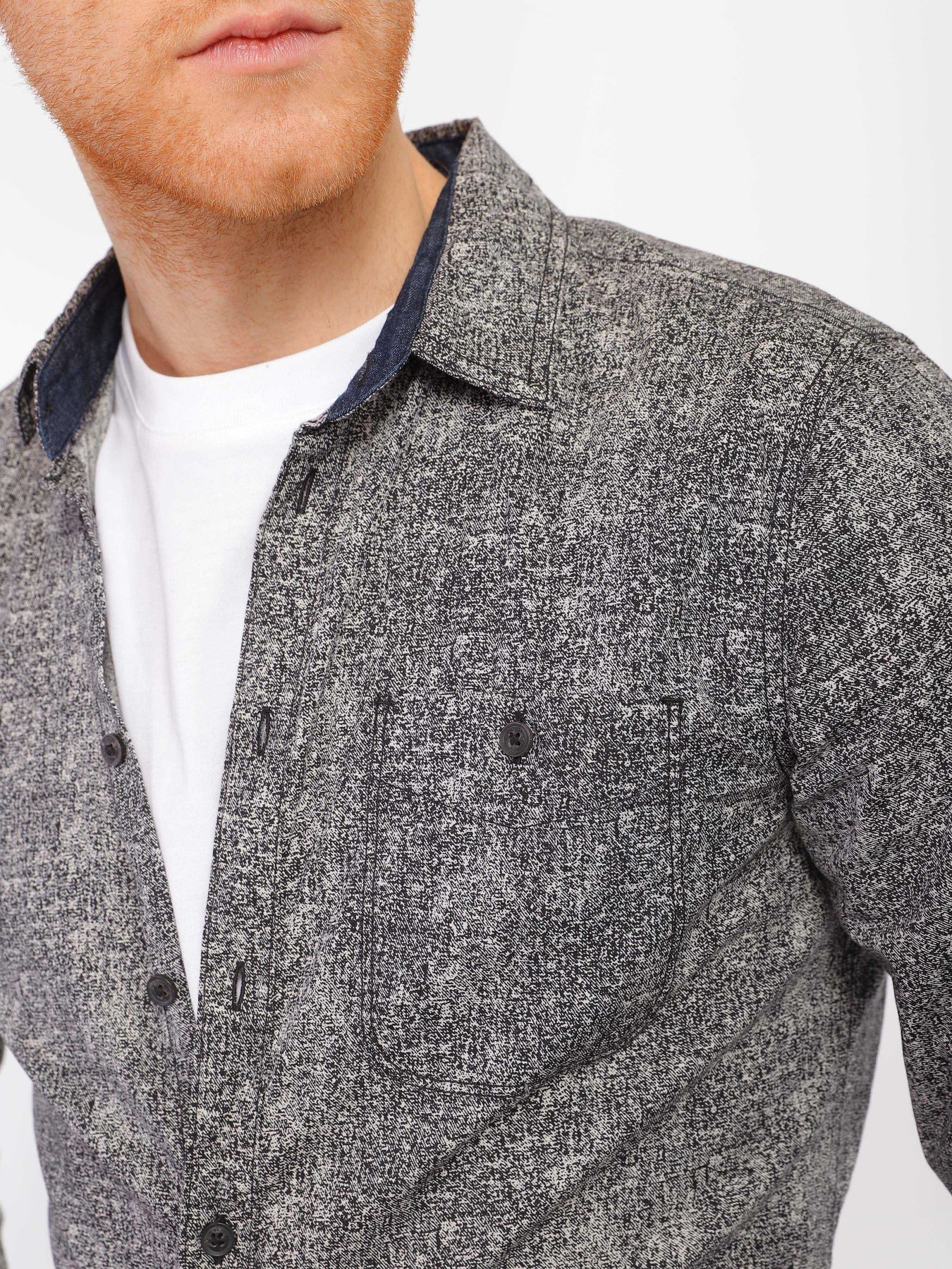 Рубашка повседневная Blend модель 20702985_сірий комб. Фото
