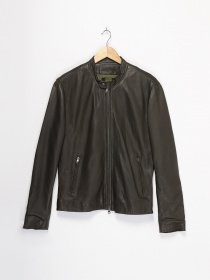 Шкіряна куртка Bomboogie модель JMROKE_т.хакі Фото