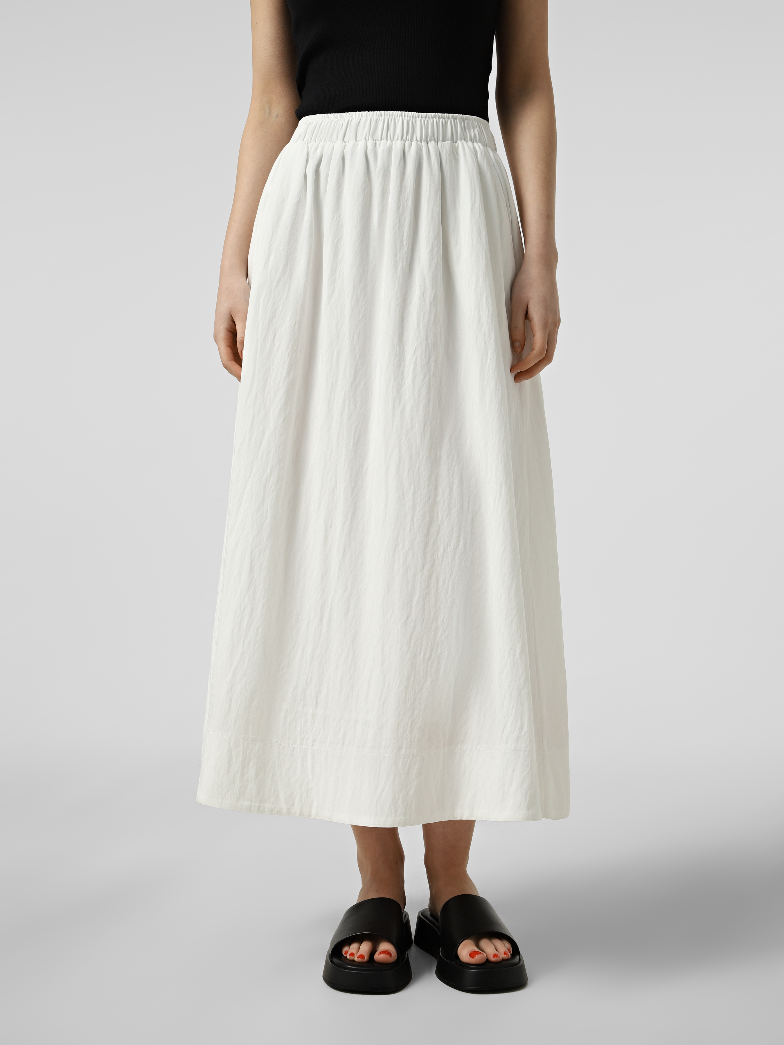 Жіноча Спідниця максі Braska  (BU3342) колір білий, матеріал віскоза/нейлон