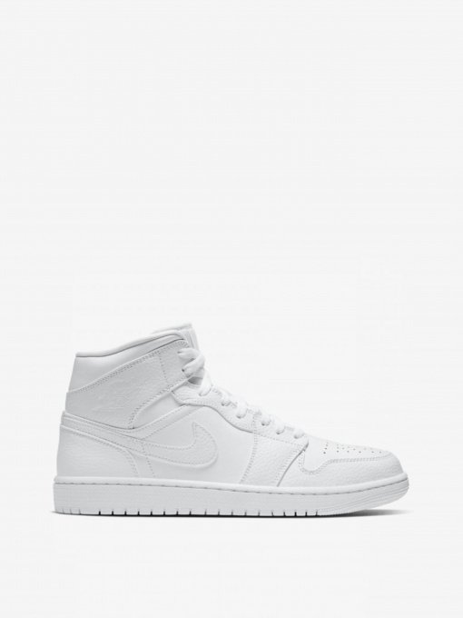 Кеды высокие NIKE Air Jordan 1 Mid Triple White 2.0 модель 554724-130 Фото