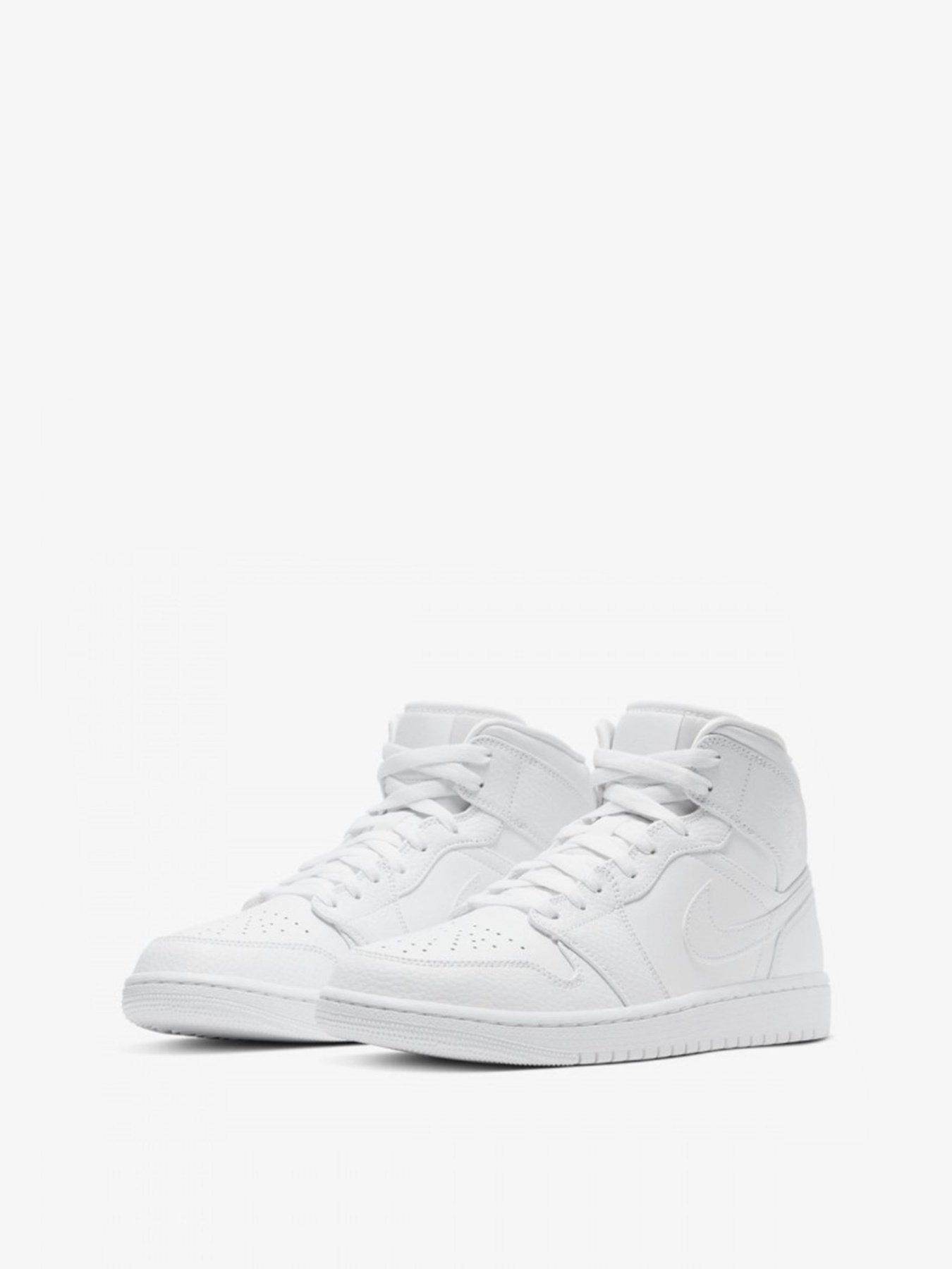 Кеды высокие NIKE Air Jordan 1 Mid Triple White 2.0 модель 554724-130 Фото