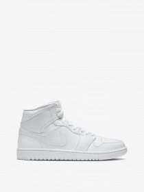 Кеды высокие NIKE Air Jordan 1 Mid Triple White 2.0 модель 554724-130 Фото