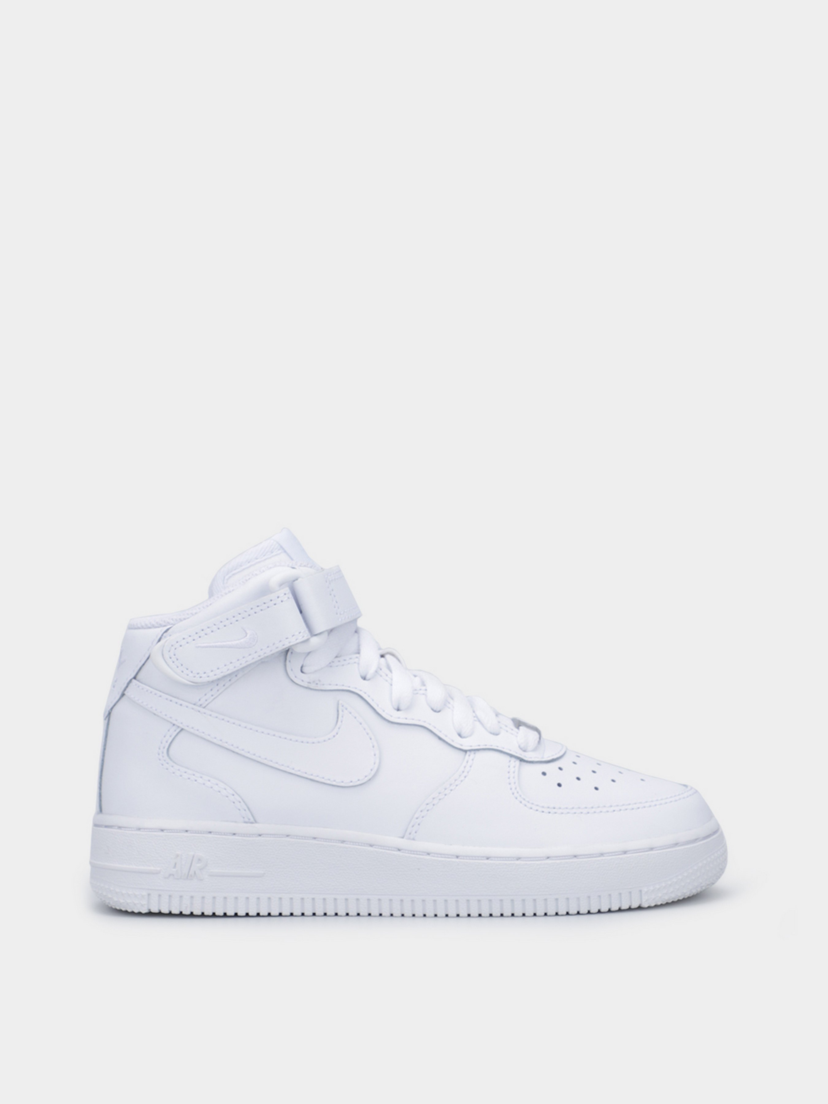 Дитячі Кеди високі NIKE Air Force 1 Mid LE (CG251) колір білий, матеріал шкіра/штучна шкіра