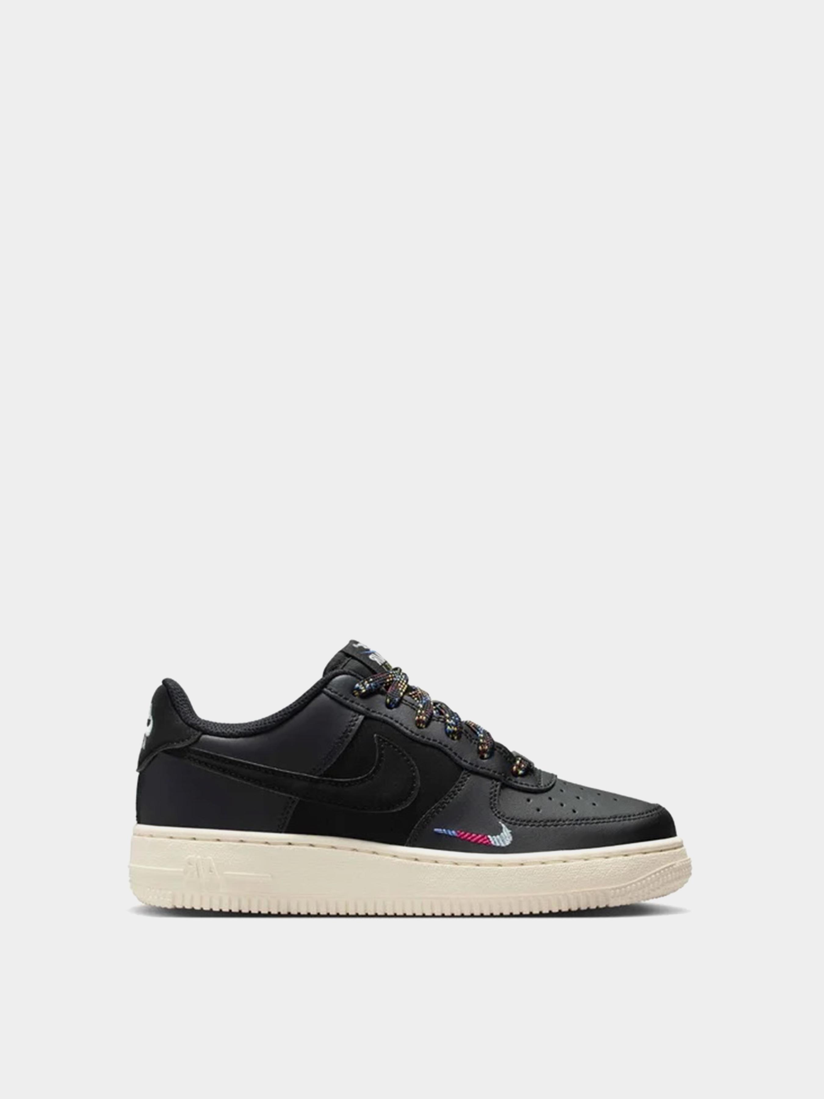Дитячі Кеди низькі NIKE AIR FORCE 1 LV8 1 (CG461) колір чорний, матеріал шкіра з покриттям NIKE - купити в Україні