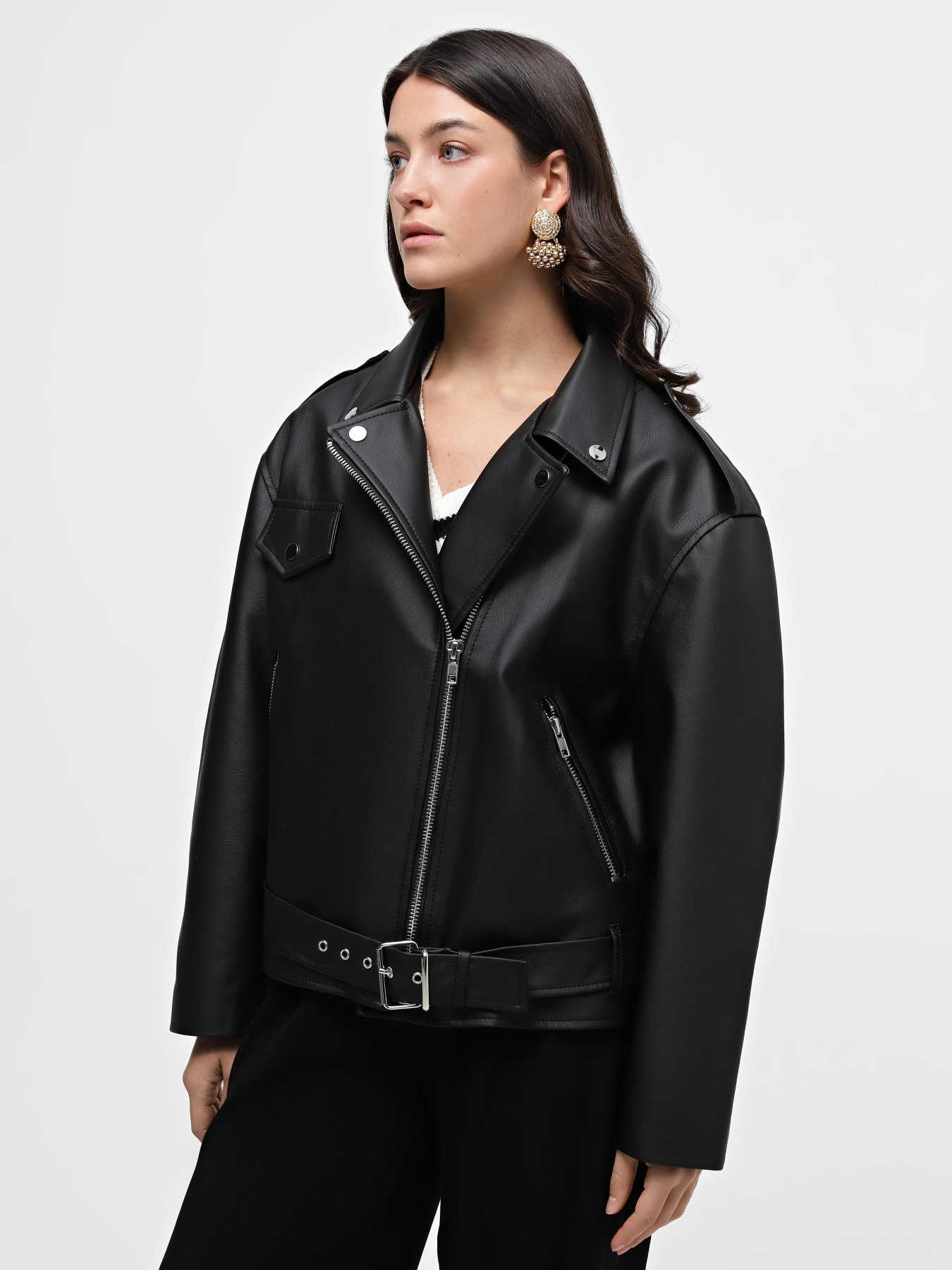 Шкіряна куртка CHER '17 INTERTOP модель CH0124019 Фото