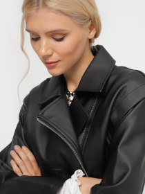 Куртка кожаная CHER '17 INTERTOP модель 02461FW24 Фото