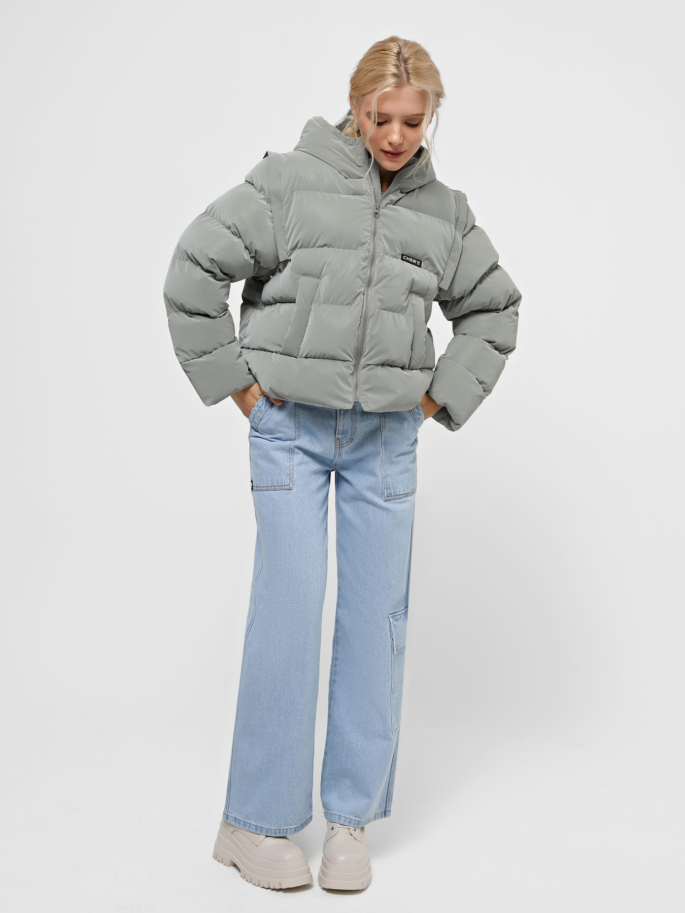 Пуховик CHER '17 INTERTOP модель 02173FW24-02 Фото