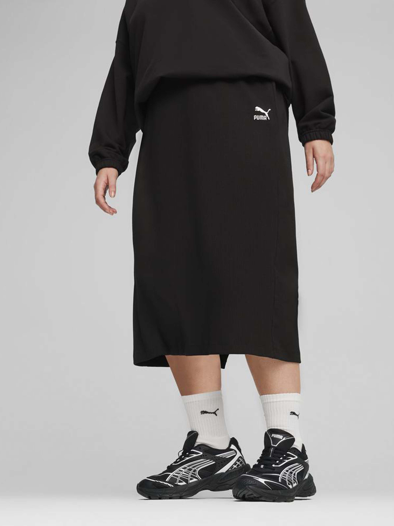 Юбка миди PUMA Classics Ribbed Midi модель 62426501 Фото