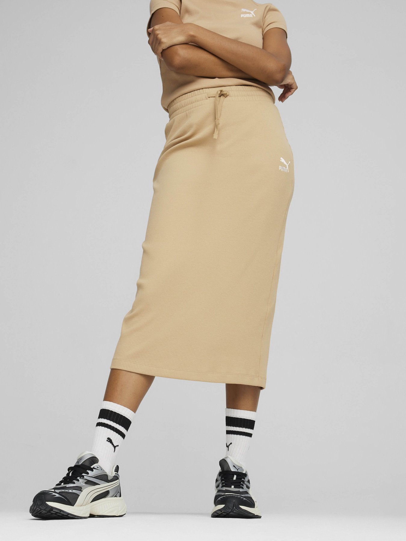 Юбка миди PUMA Classics Ribbed Midi модель 62426583 Фото