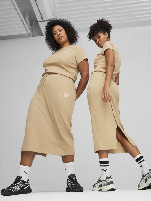 Юбки PUMA CLASSICS RIBBED MIDI модель 62426583 Фото