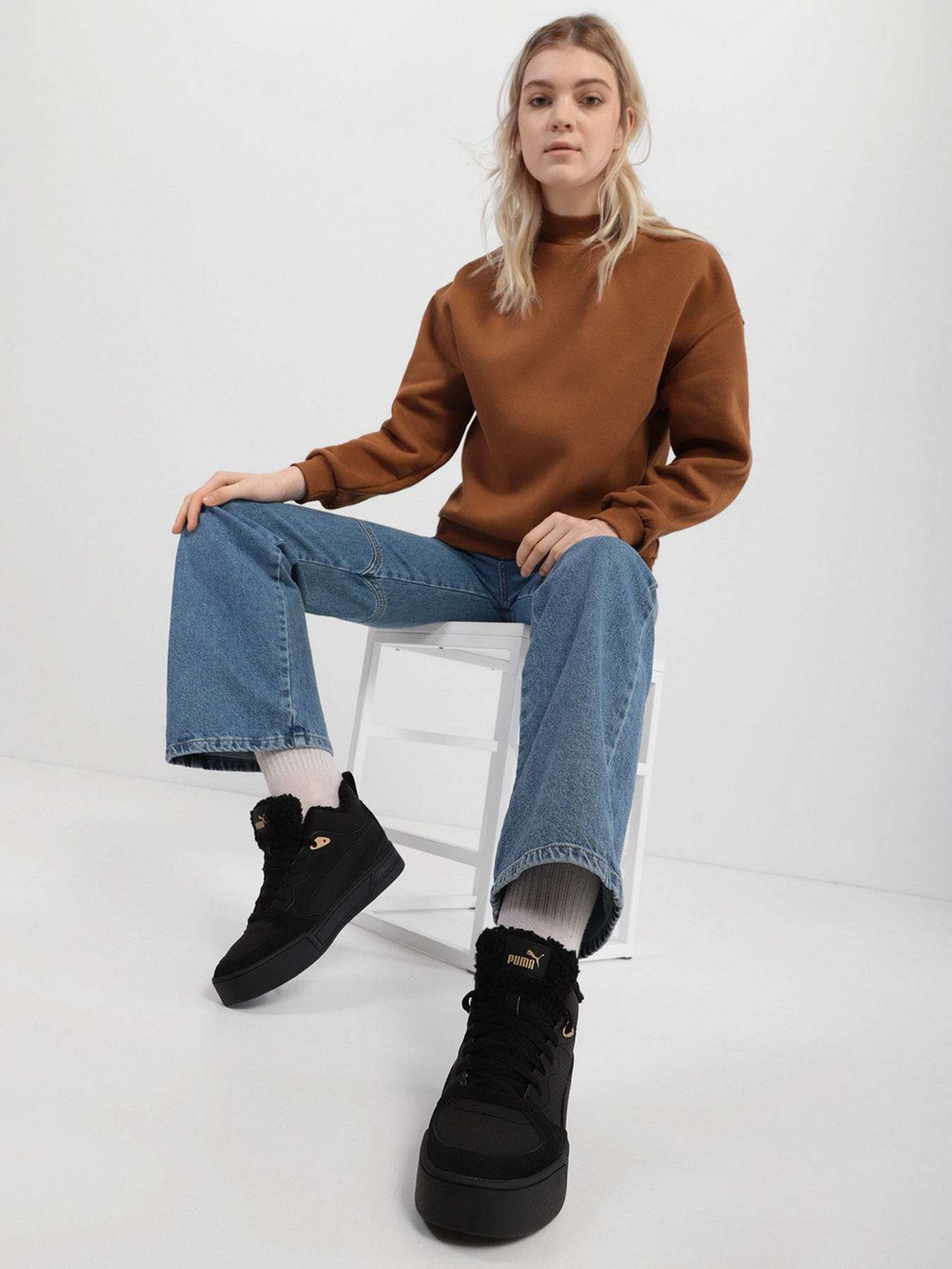 Кеды высокие PUMA Skye Demi Teddy модель 38115101 Фото