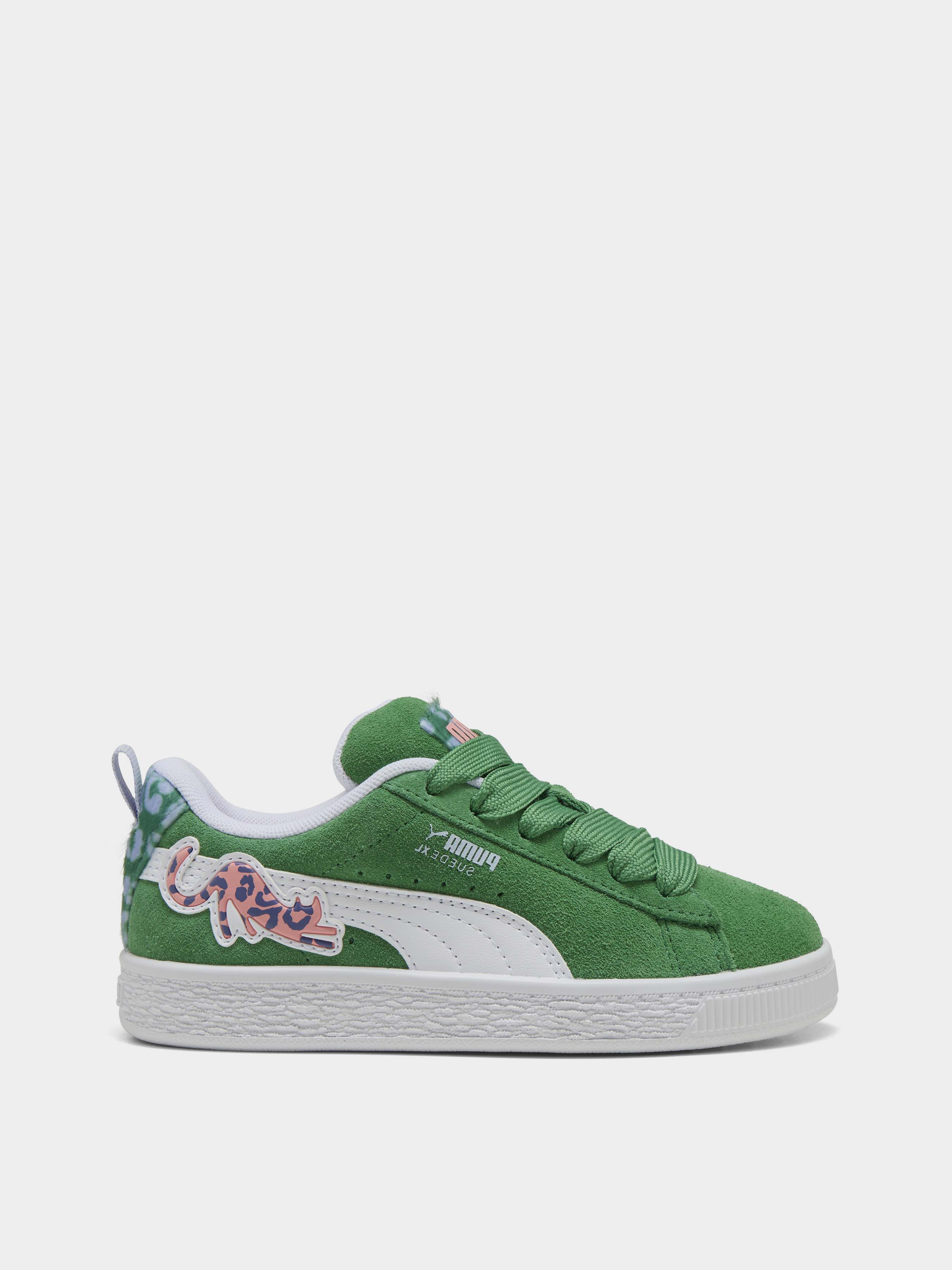 Замшеві Дитячі Кеди низькі PUMA SUEDE XL CATS CLUB (CK466) колір зелений