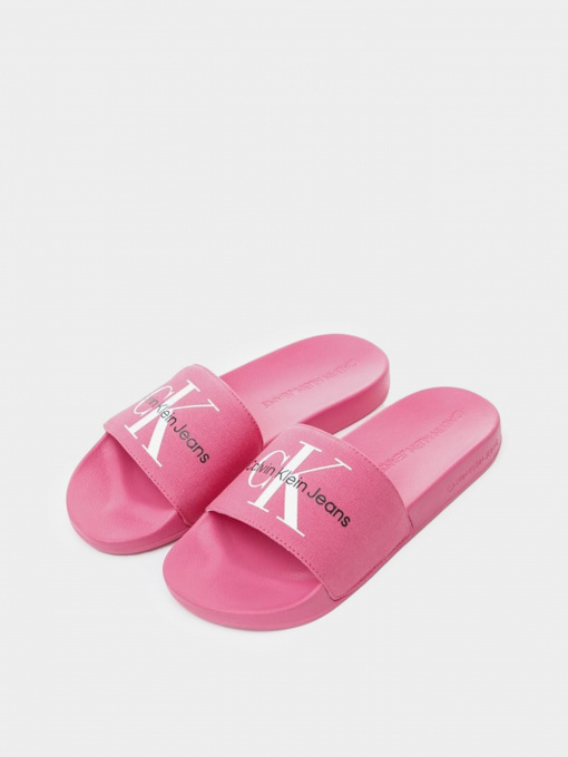 Шлепанцы Calvin Klein Slide Monogram Co модель YW0YW00103-0J0 Фото
