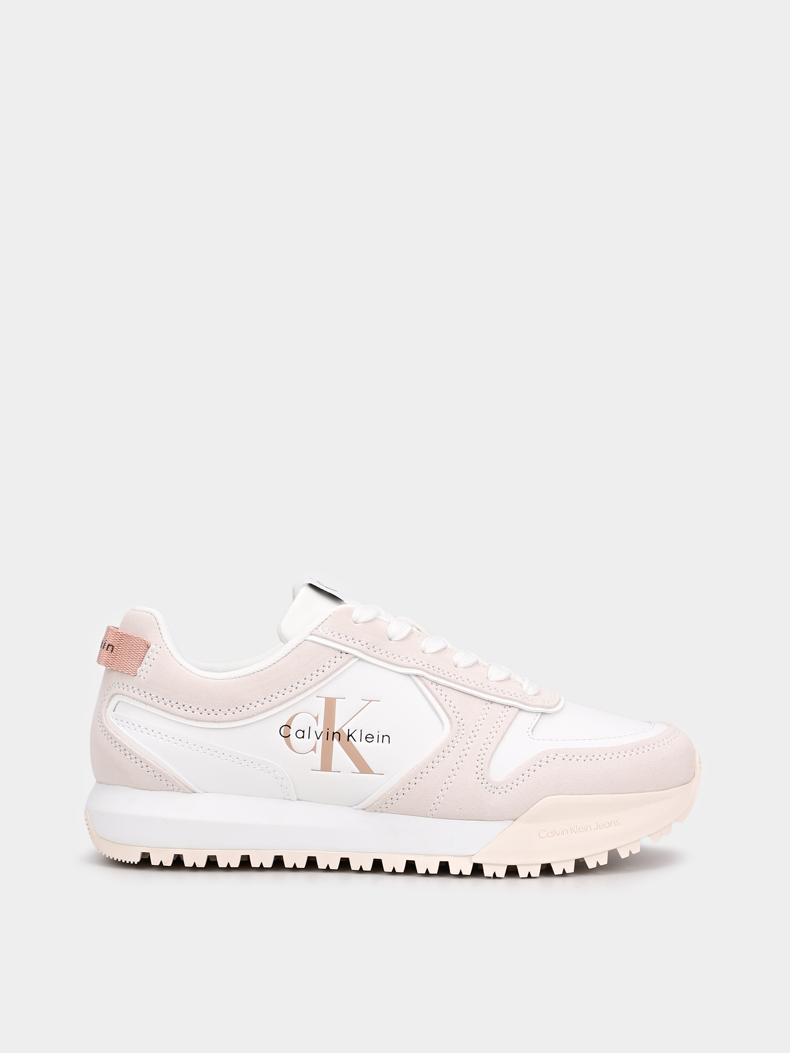 Замшеві Жіночі Кросівки повсякденні Calvin Klein TOOTHY RUNNER LACEUP MIX (CKF710) колір білий Calvin Klein - купити в Україні