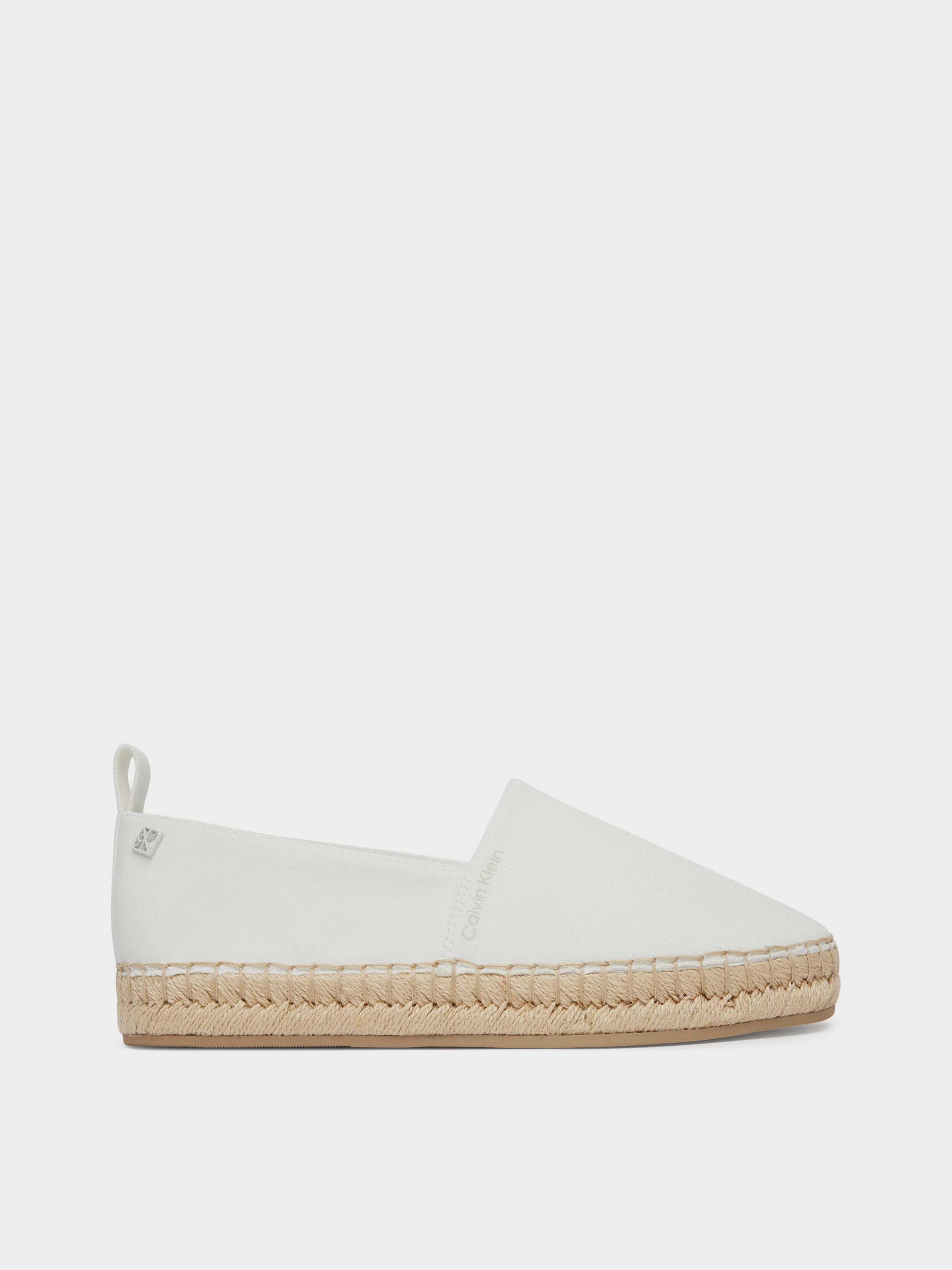 Бавовняні Жіночі Еспадрильї Calvin Klein OBLIQUE ESPADRILLE CANVAS (CKF734) колір білий Calvin Klein - купити в Україні