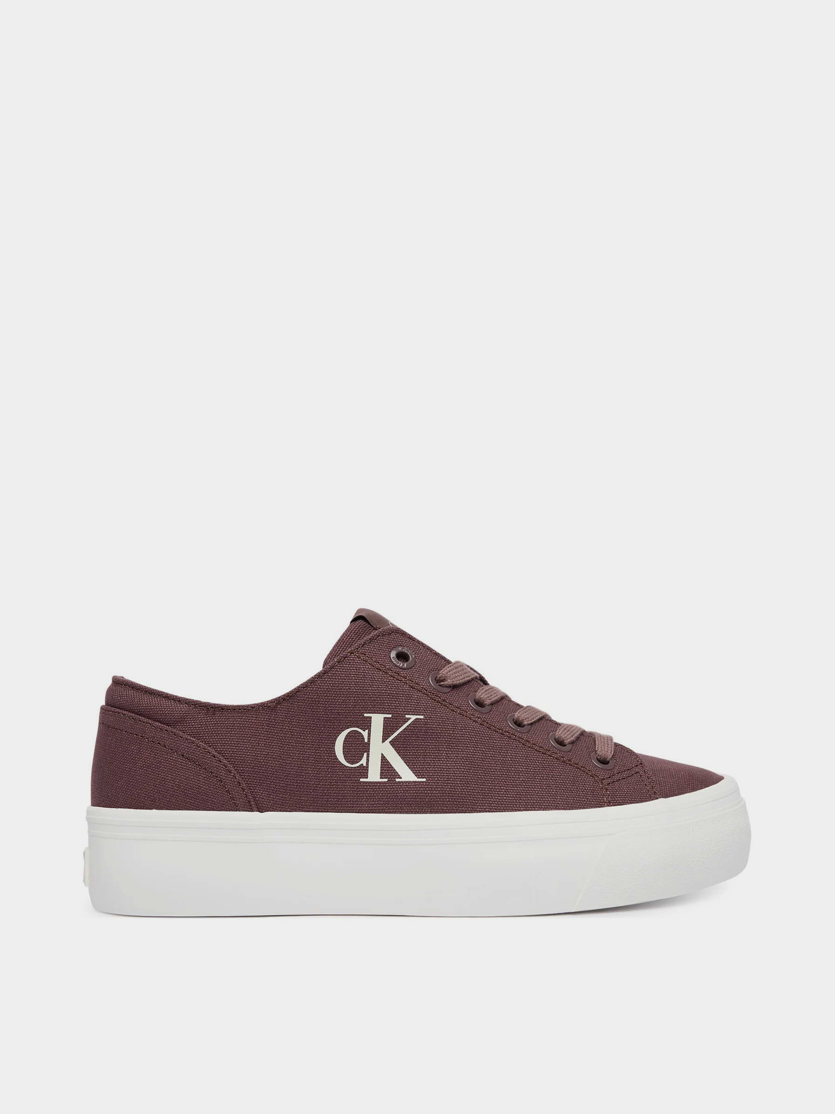 Бавовняні Жіночі Кеди низькі Calvin Klein VULC FLATFORM LOW CANVAS MG (CKF754) колір фіолетовий