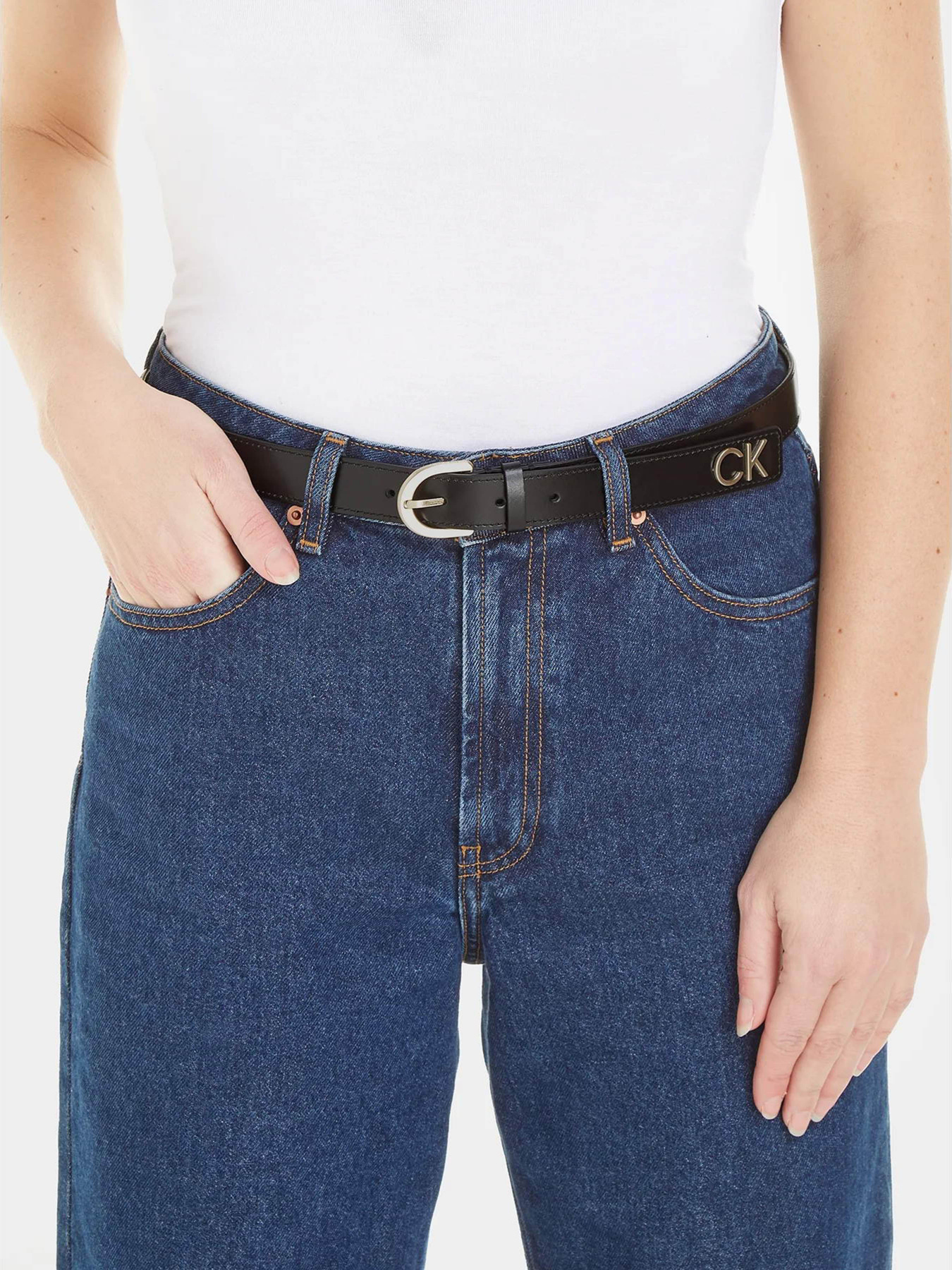 Ремень Calvin Klein Re-Lock Rnd Bckl Blt W/Tip модель K60K611103-BAX Фото