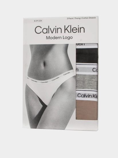 Набір трусів Calvin Klein Underwear Thong 3Pk модель 000QD5209E-PZ7 — фото 3 - INTERTOP