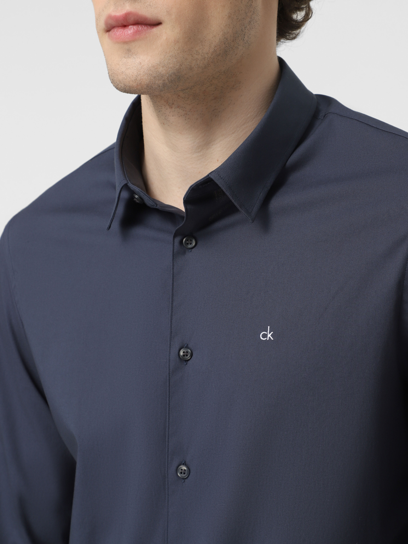 Рубашка Calvin Klein Stretch Poplin Slim модель K10K110856-PPK Фото