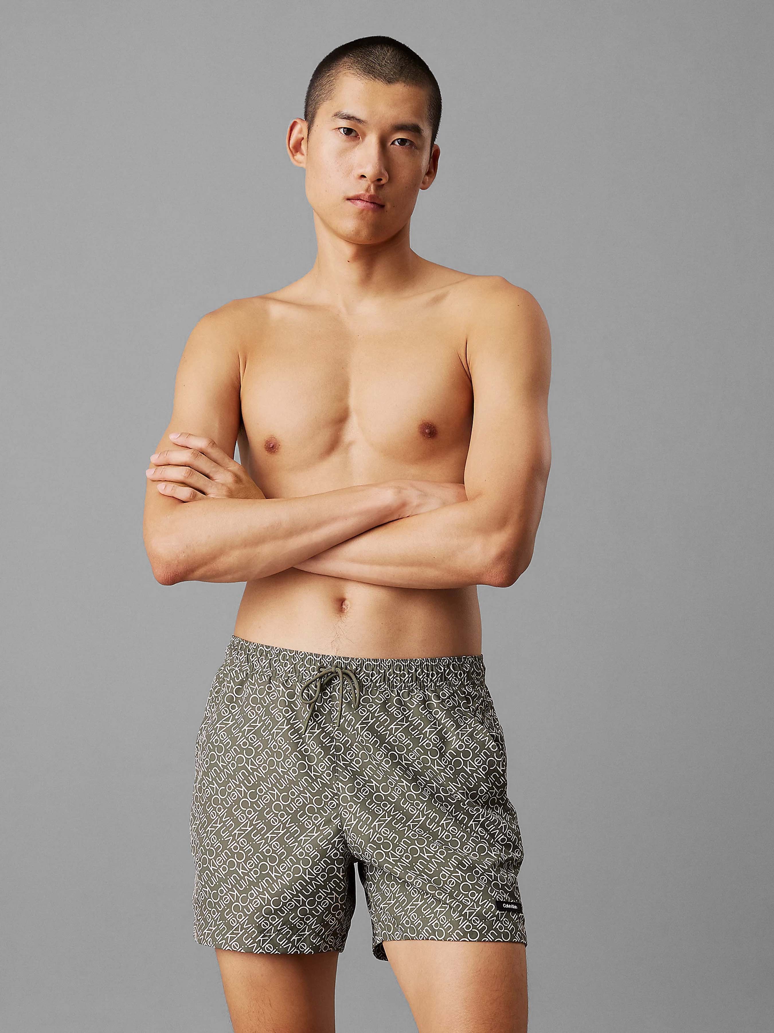 Чоловічі Шорти для плавання Calvin Klein Underwear  (CKL2180) колір оливковий, матеріал перероблений поліестер Calvin Klein Underwear - купити в Україні