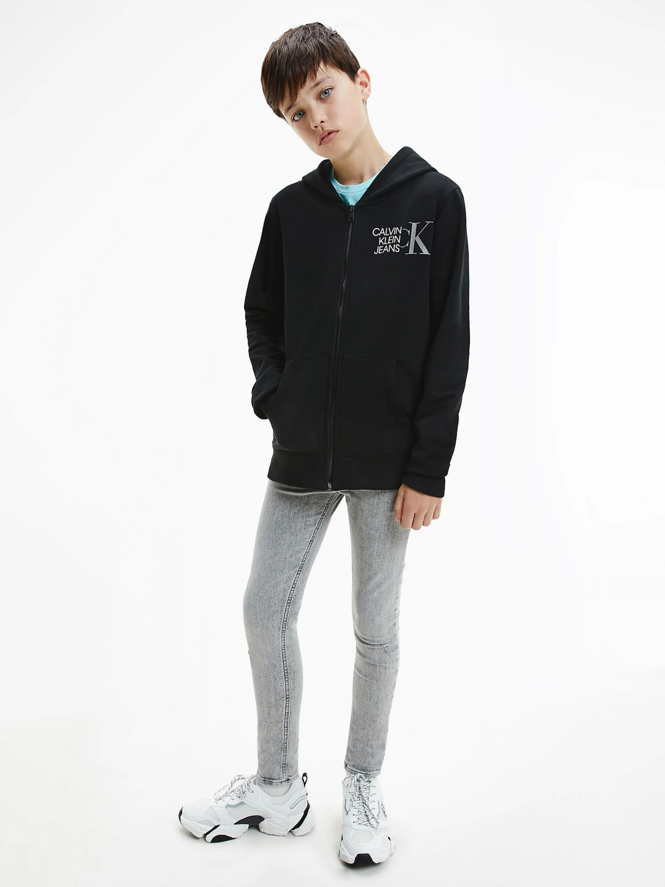 Кофта спортивная Calvin Klein Hybrid Logo Zip модель IB0IB00800-BEH Фото