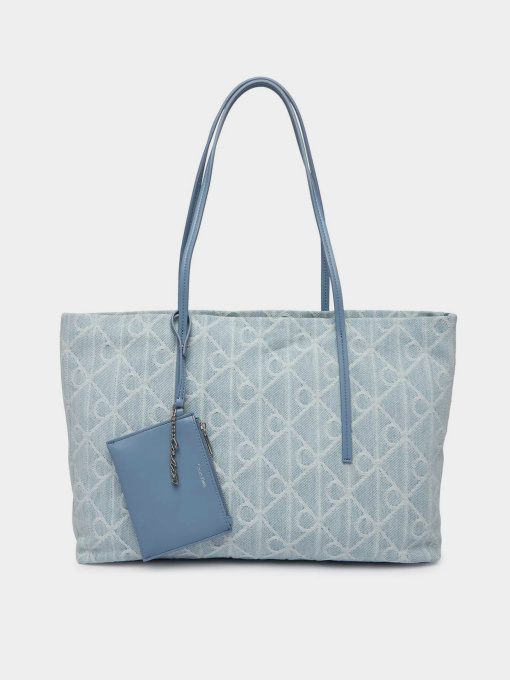 Шопер Calvin Klein EMBLEM AOP DENIM TOTE W/ POUCH модель LV04F3428G-YBZ Фото