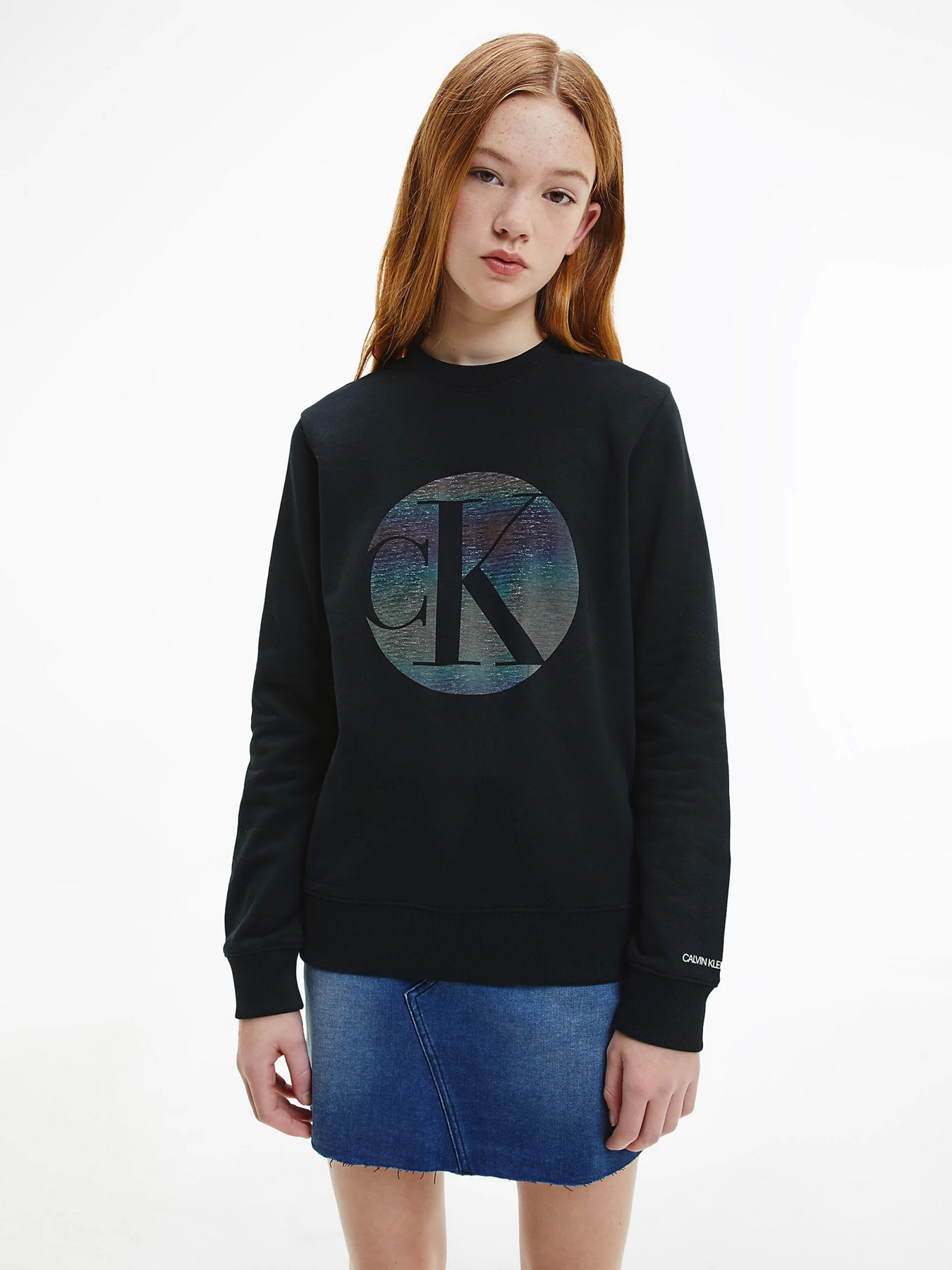 Світшот Calvin Klein Organic Cotton Iridescent Logo модель IG0IG00752-BEH Фото