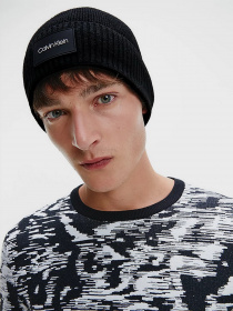 Шапка Calvin Klein Ttw Patch Rib модель K50K507529_BAX Шапка Calvin Klein Ttw Patch Rib модель K50K507529_BAX Фото