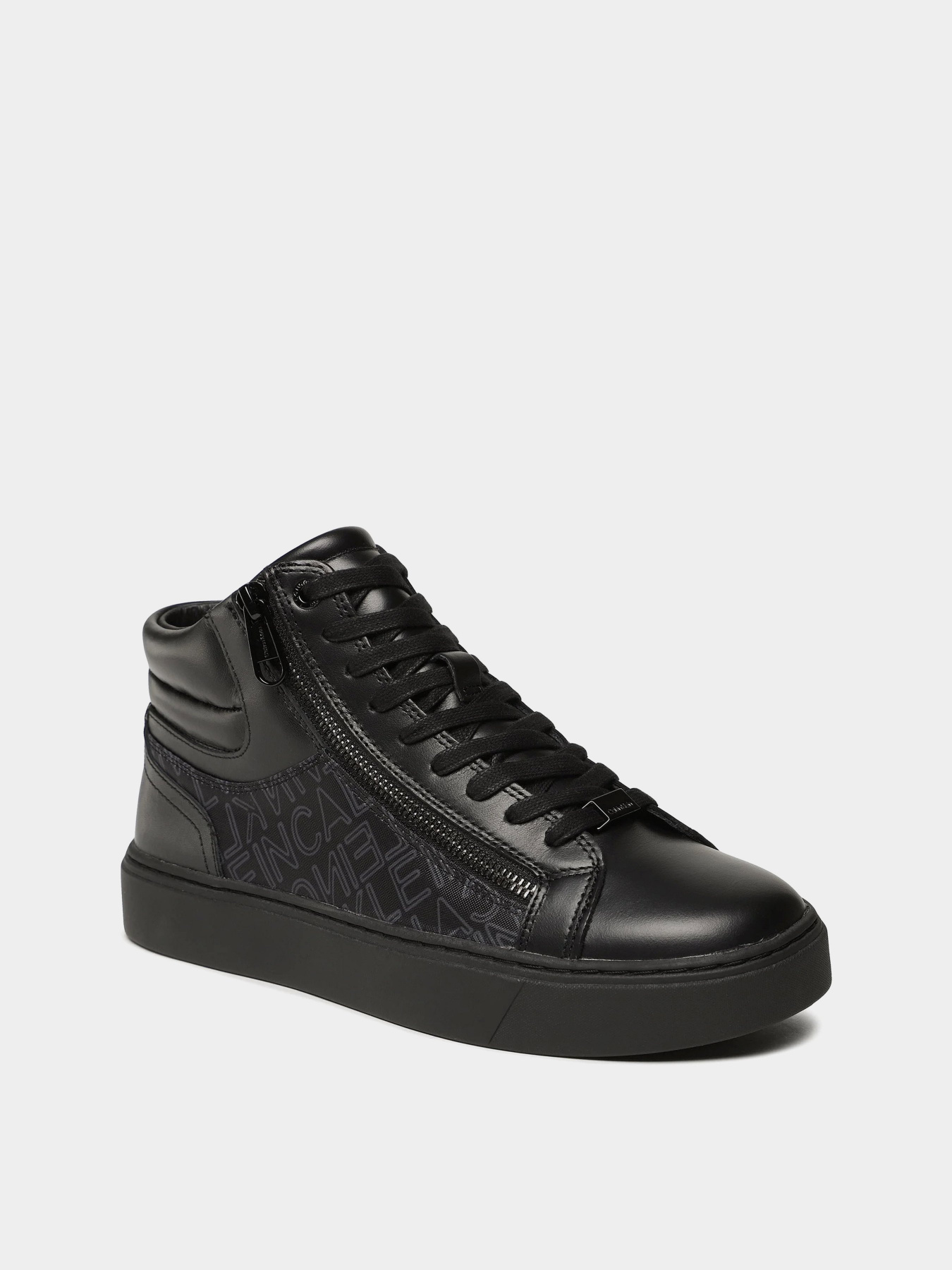 Кеды высокие Calvin Klein High Top Lace Up W/Zip Mono модель HM0HM01046-0GK Фото