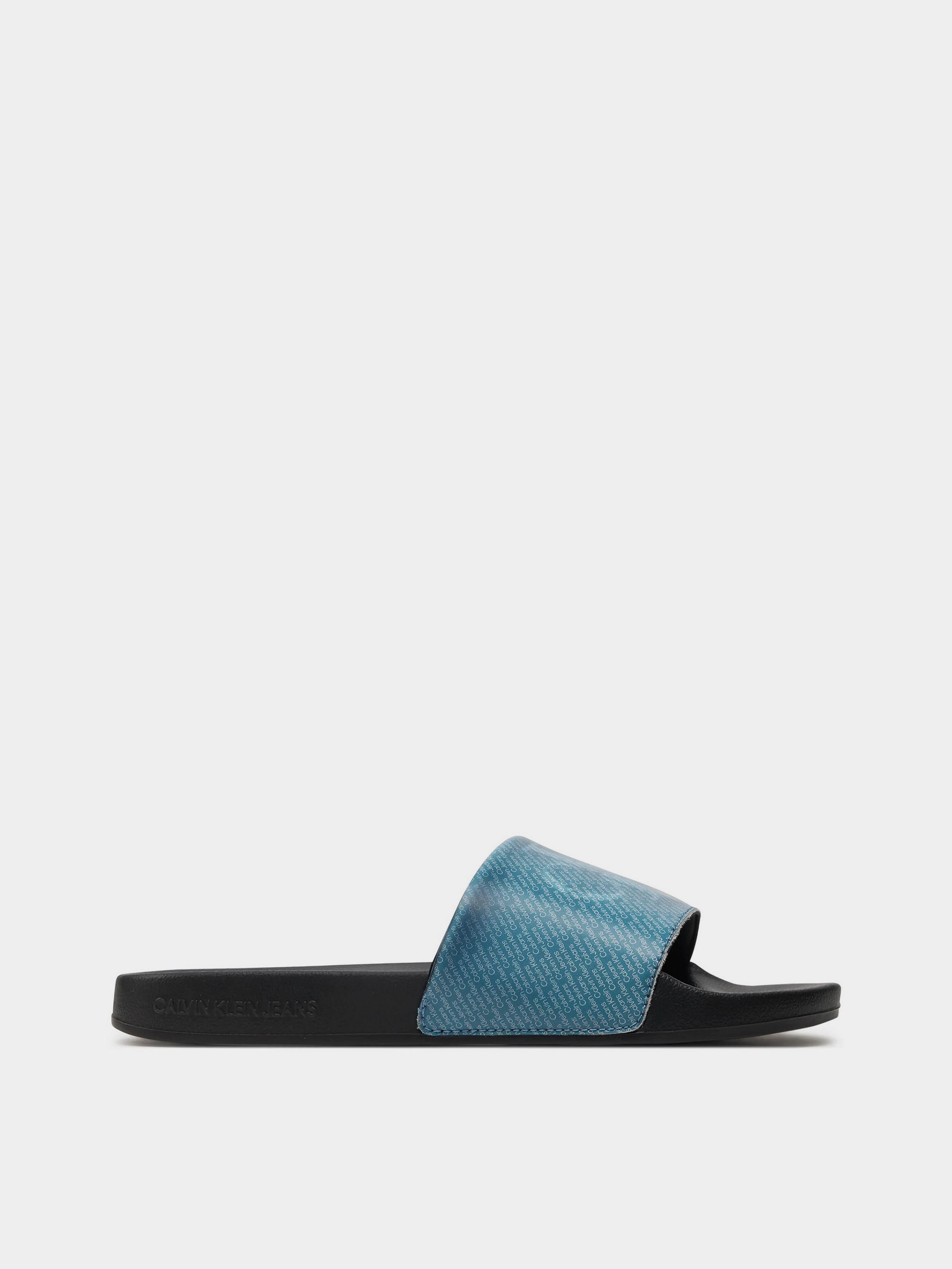 Чоловічі Шльопанці Calvin Klein Slide Lenticular (CKM308) колір чорний, матеріал термопластичний поліуретан