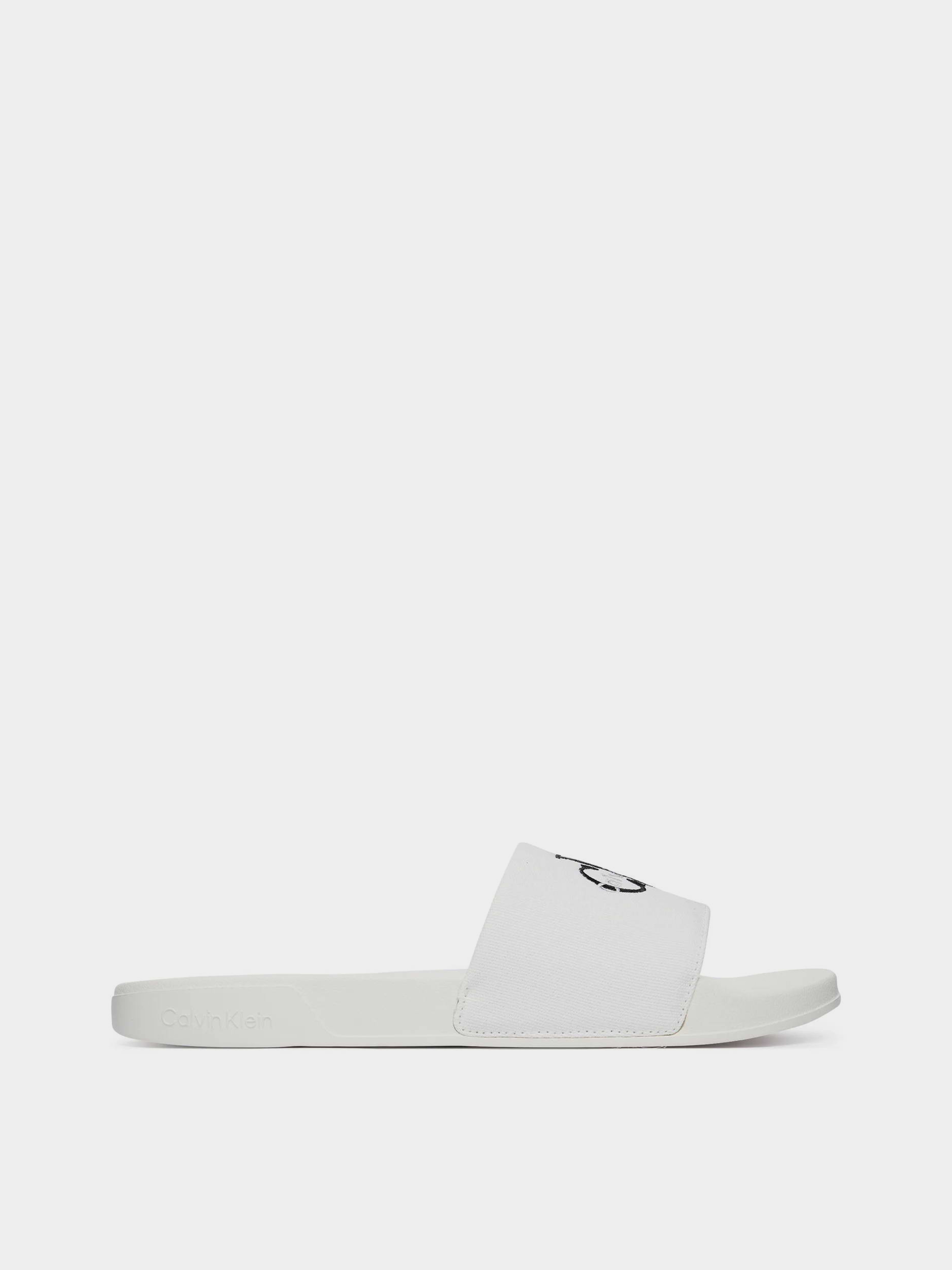 Бавовняні Чоловічі Шльопанці Calvin Klein ESS SLIDE CV (CKM440) колір білий
