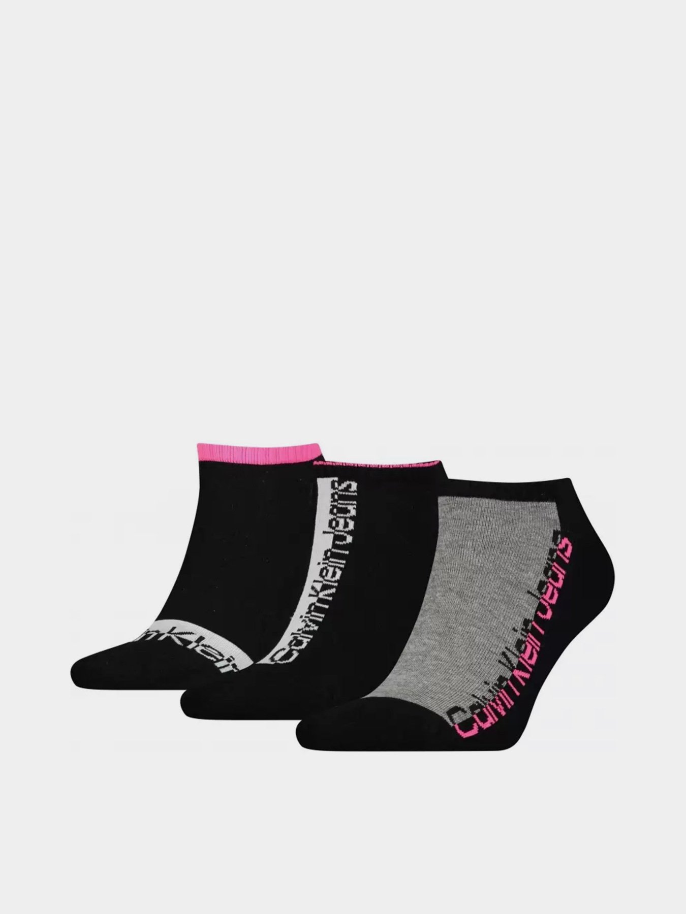 Набор носков Calvin Klein 3 Pack Logo Ankle Socks модель 701218753001 Фото