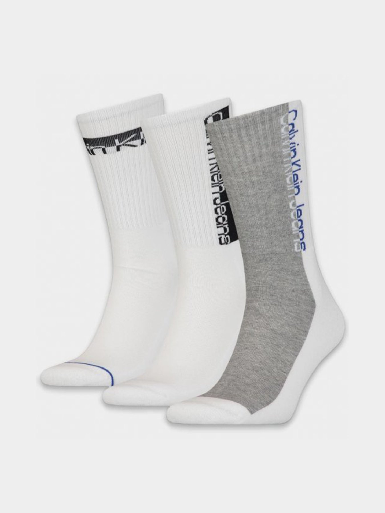 Набір шкарпеток Calvin Klein 3 Pack Logo Crew Socks модель 701218735002 Фото