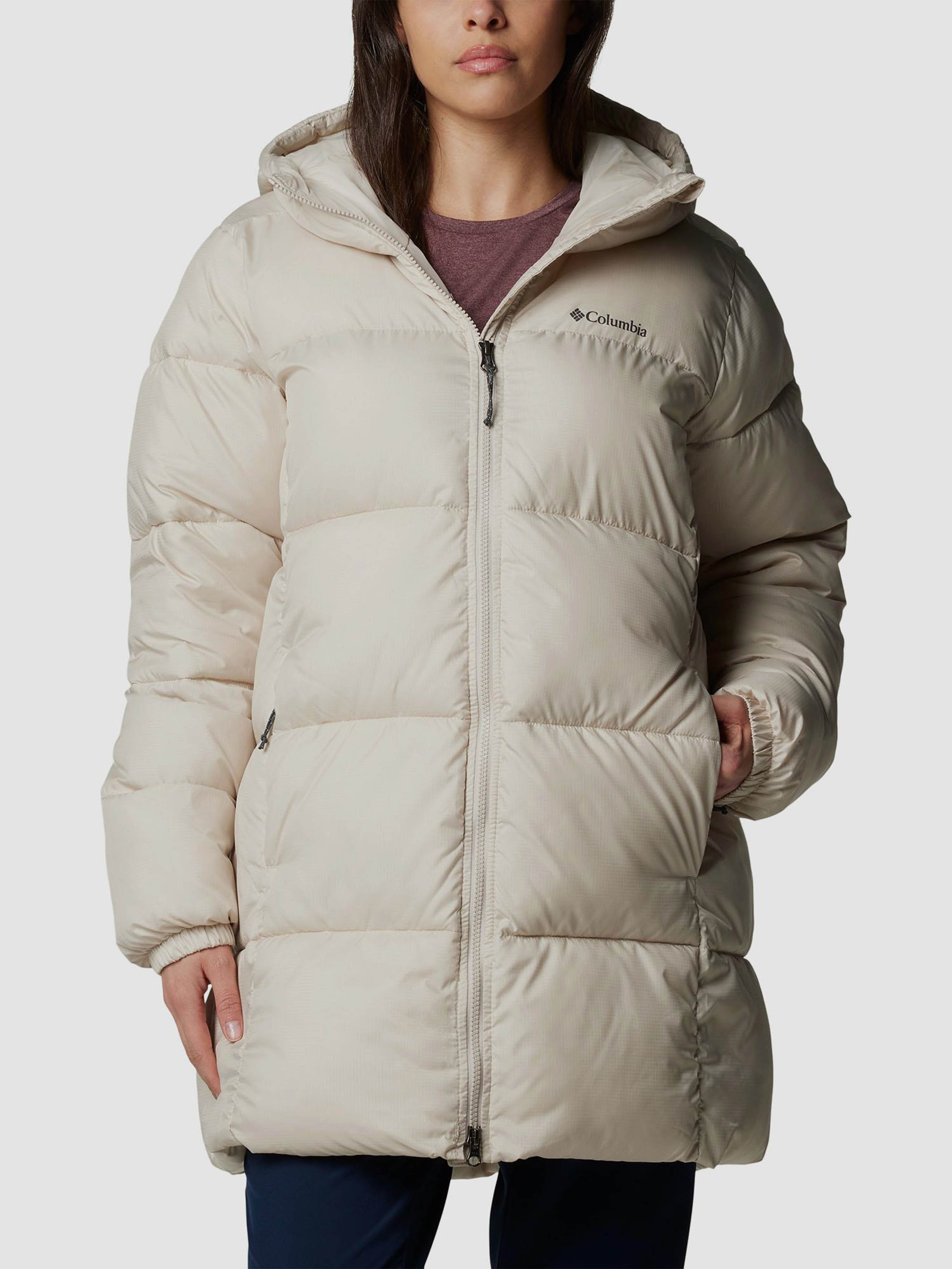 Жіноча Зимова куртка Columbia PUFFECT™ II MID HOODED (CLB126) колір бежевий, матеріал поліестер
