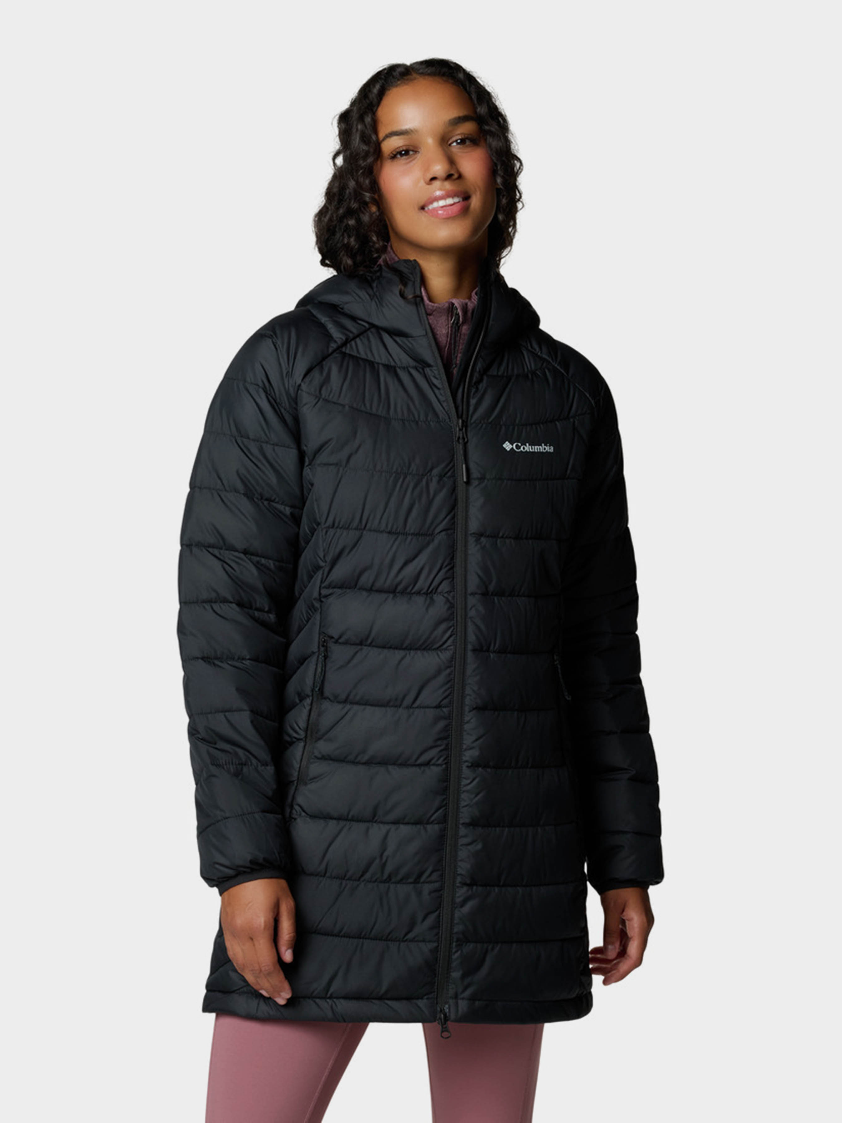 Жіноча Зимова куртка Columbia POWDER LITE™ II MID (CLB130) колір чорний, матеріал поліестер