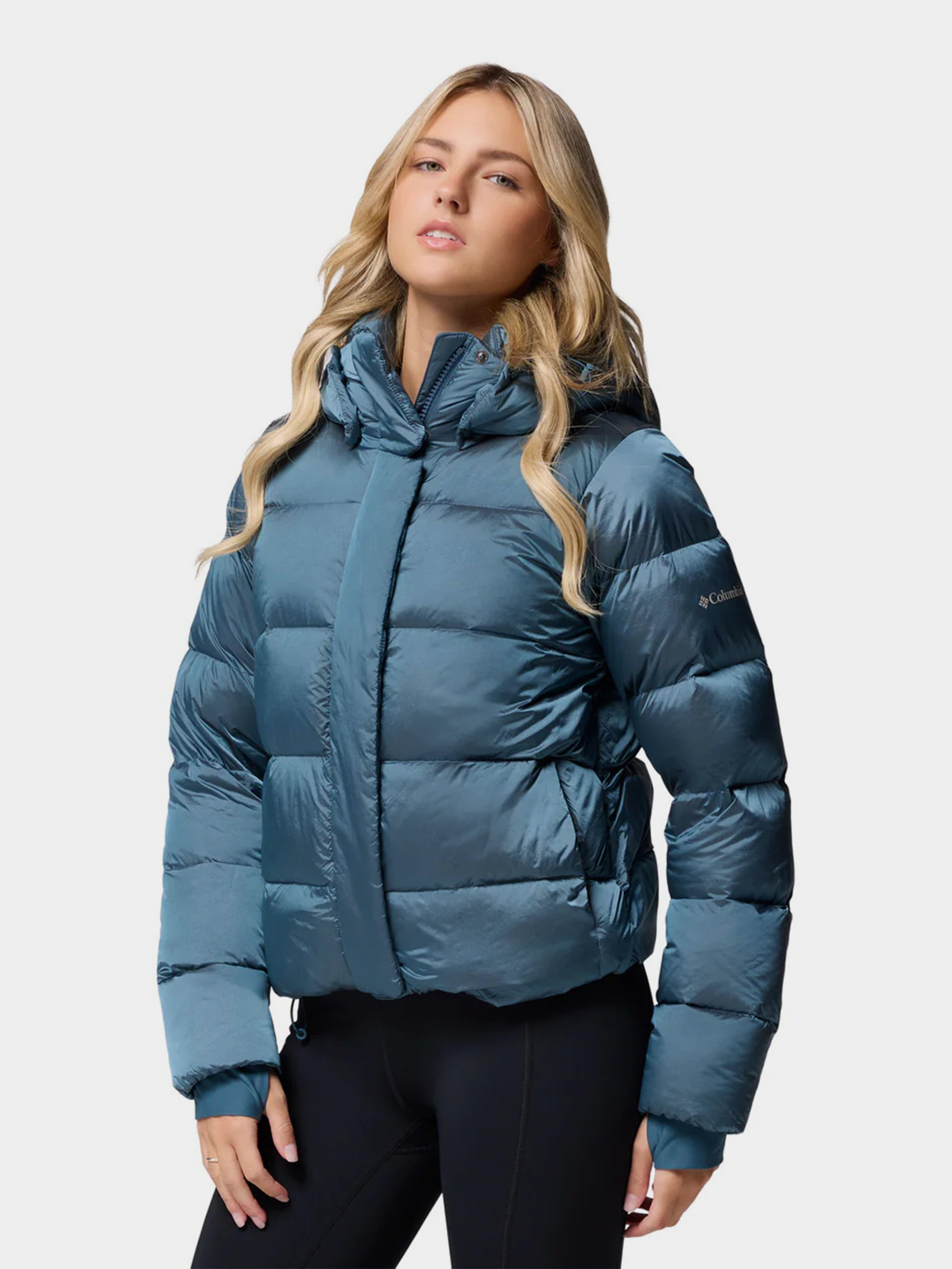 Жіночий Пуховик Columbia AMAZE PUFF (CLB203) колір бірюзовий, матеріал нейлон