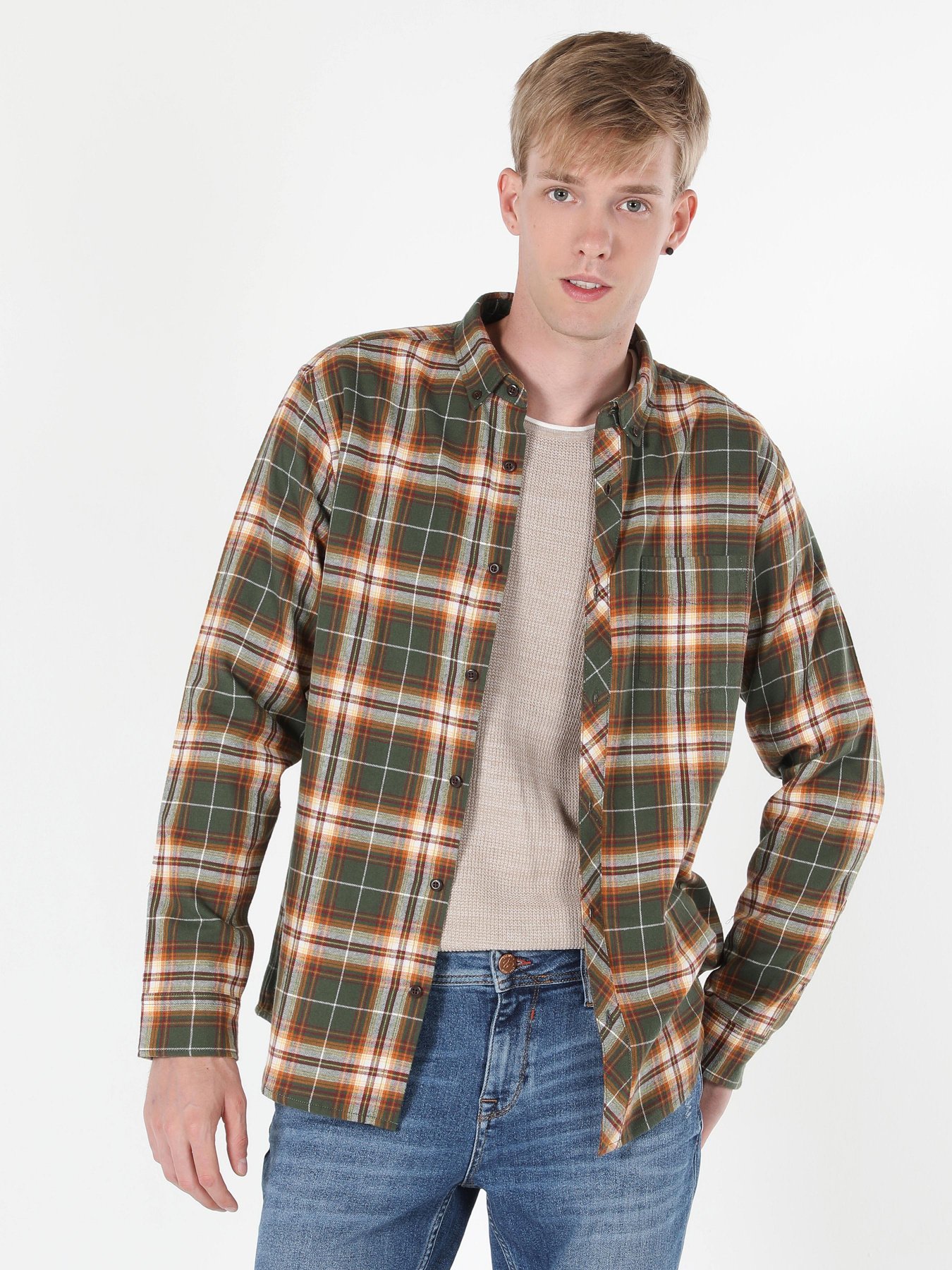 Рубашка повседневная Colin’s модель CL1059643KHA Рубашка повседневная Colin’s модель CL1059643KHA Фото