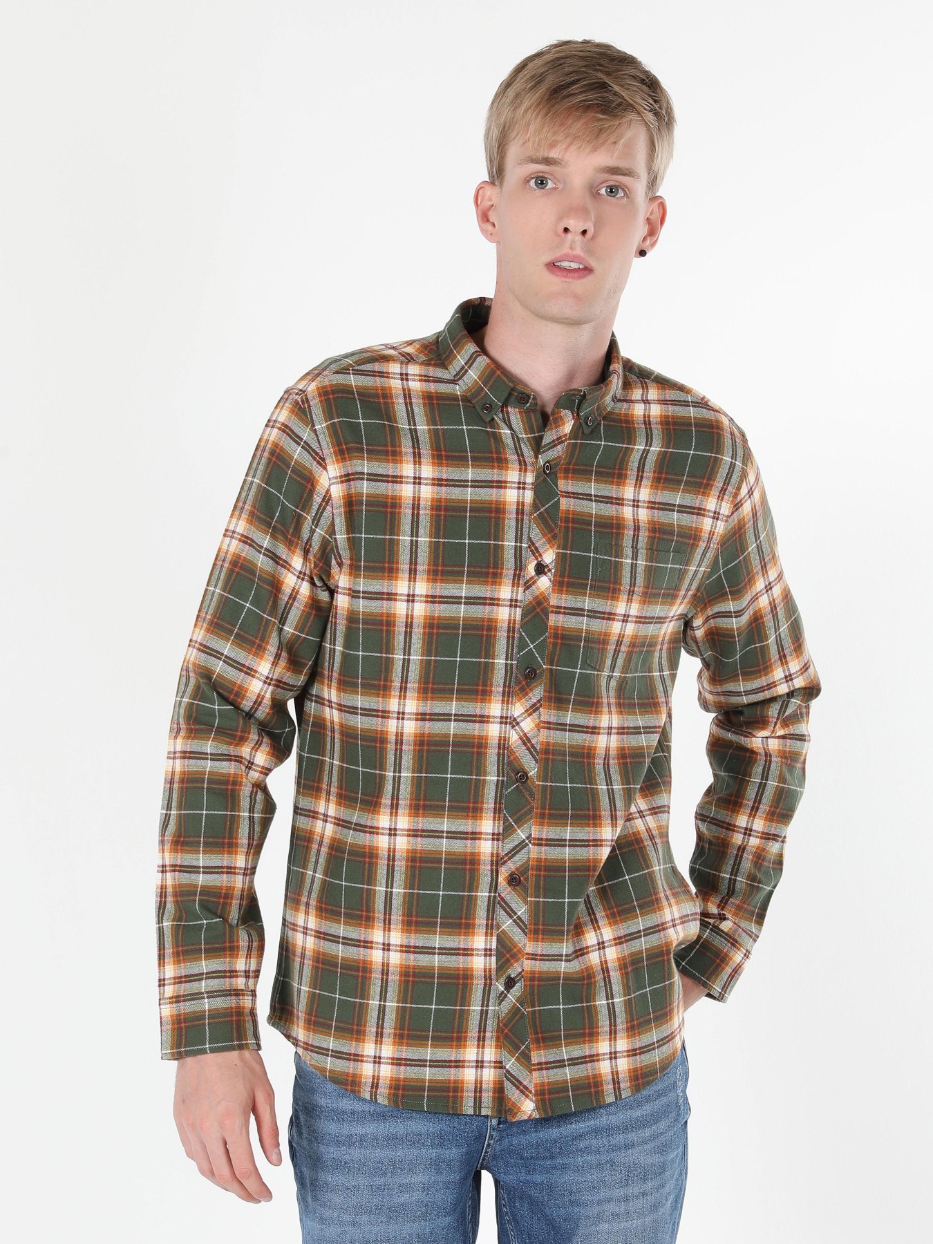 Рубашка повседневная Colin’s модель CL1059643KHA Рубашка повседневная Colin’s модель CL1059643KHA Фото