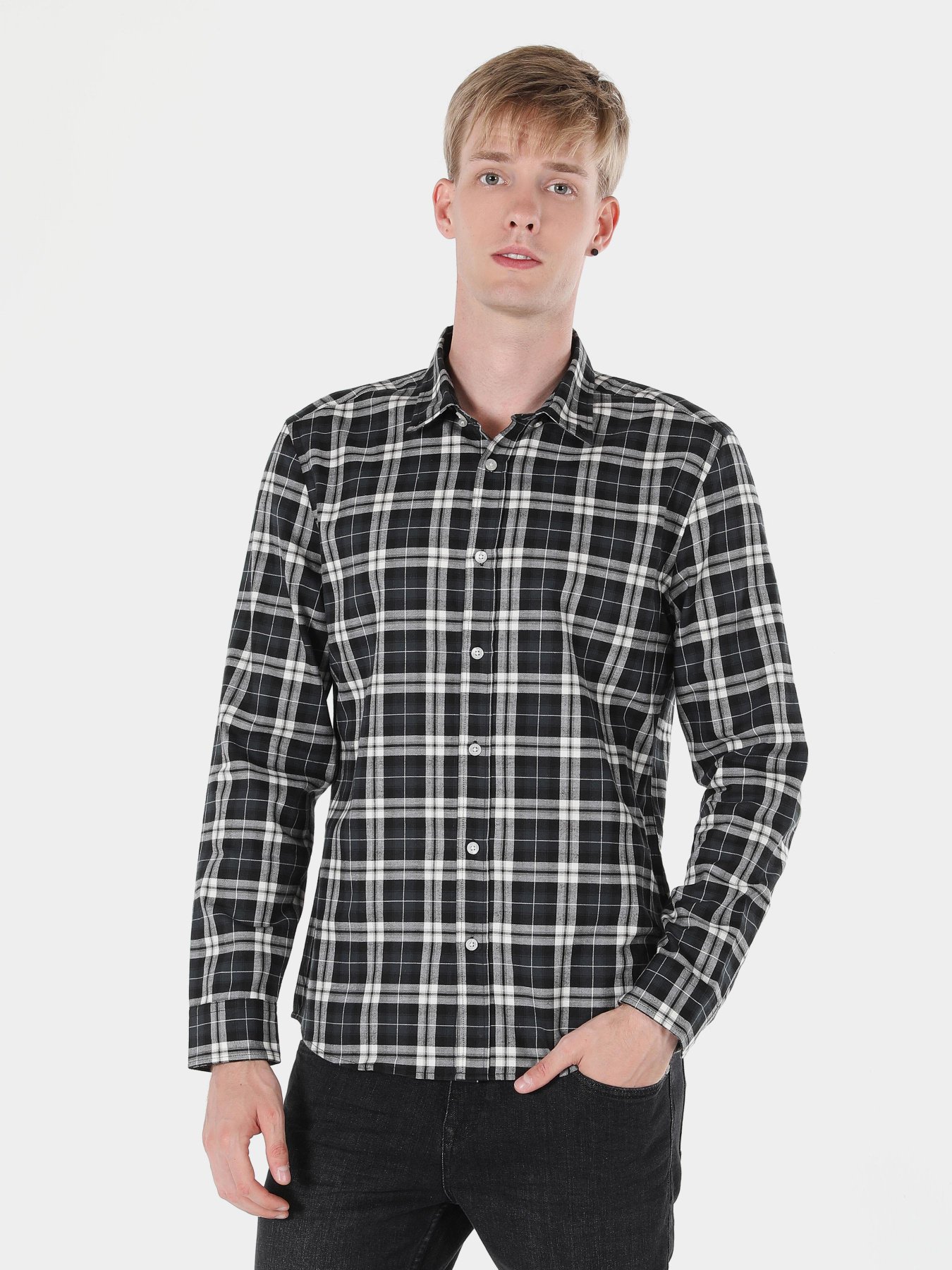 Рубашка повседневная Colin’s модель CL1059816BLK Фото