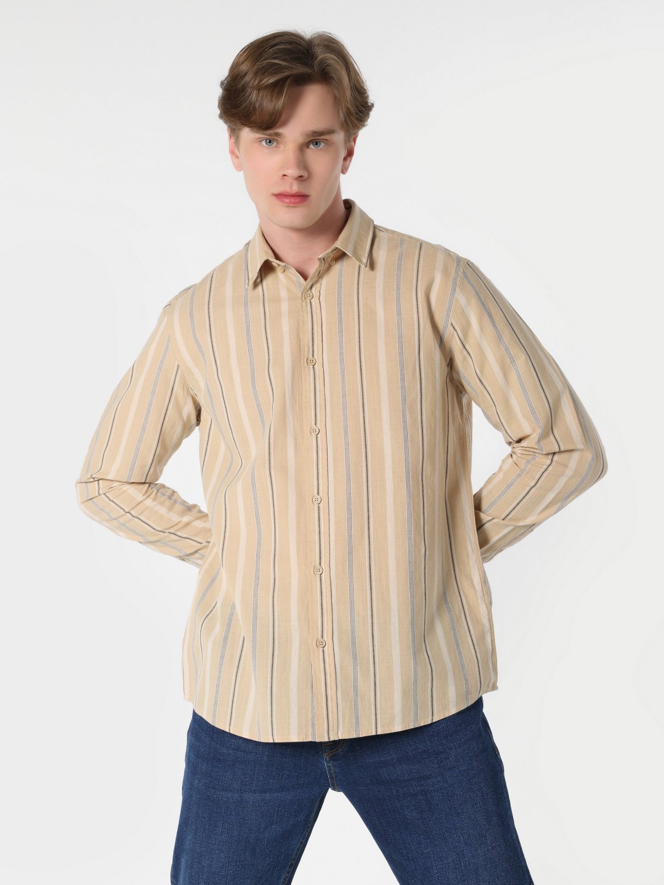 Сорочка Colin’s модель CL1063157BEI Фото