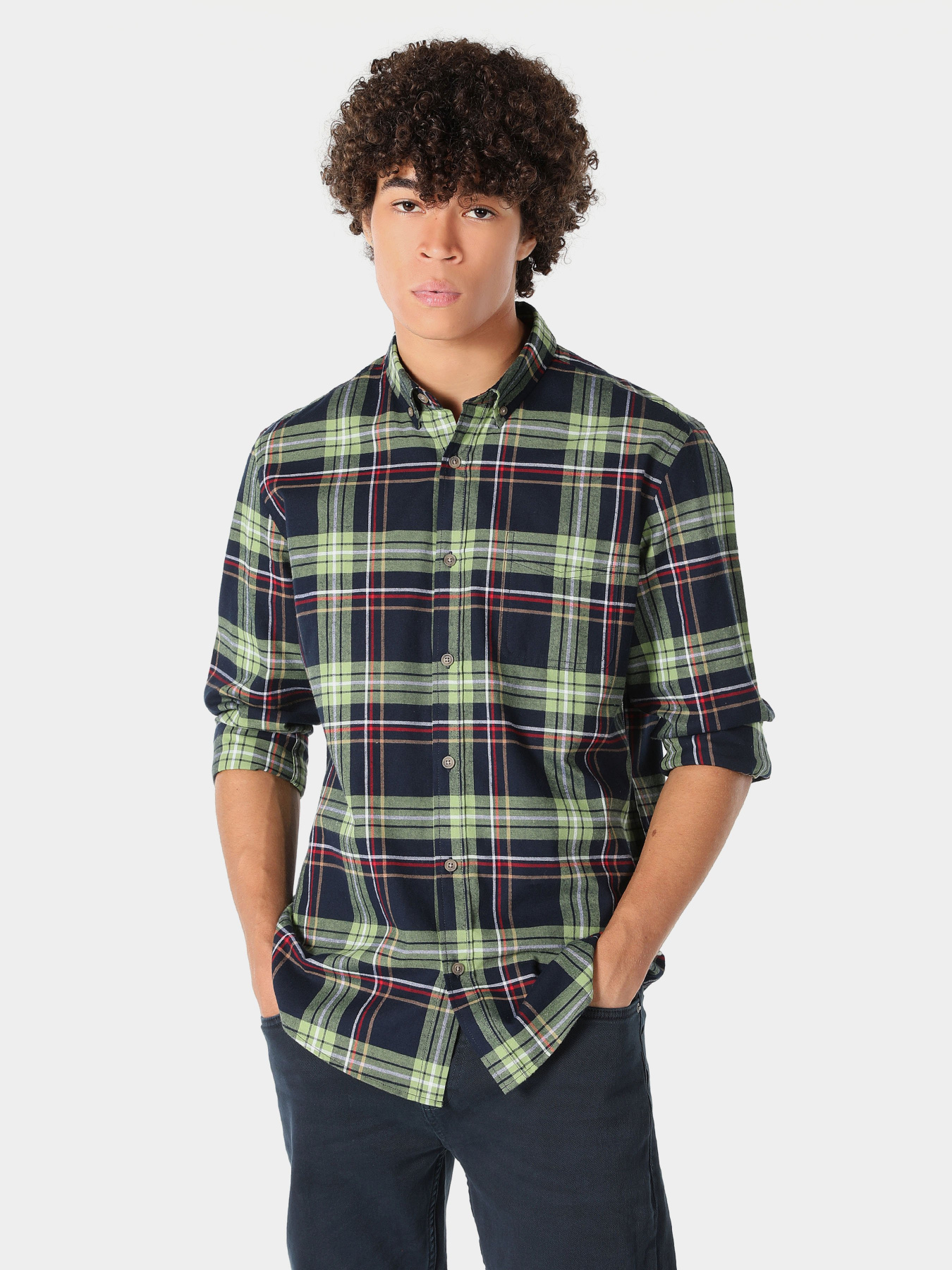 Рубашка повседневная Colin’s модель CL1060906GRN Фото