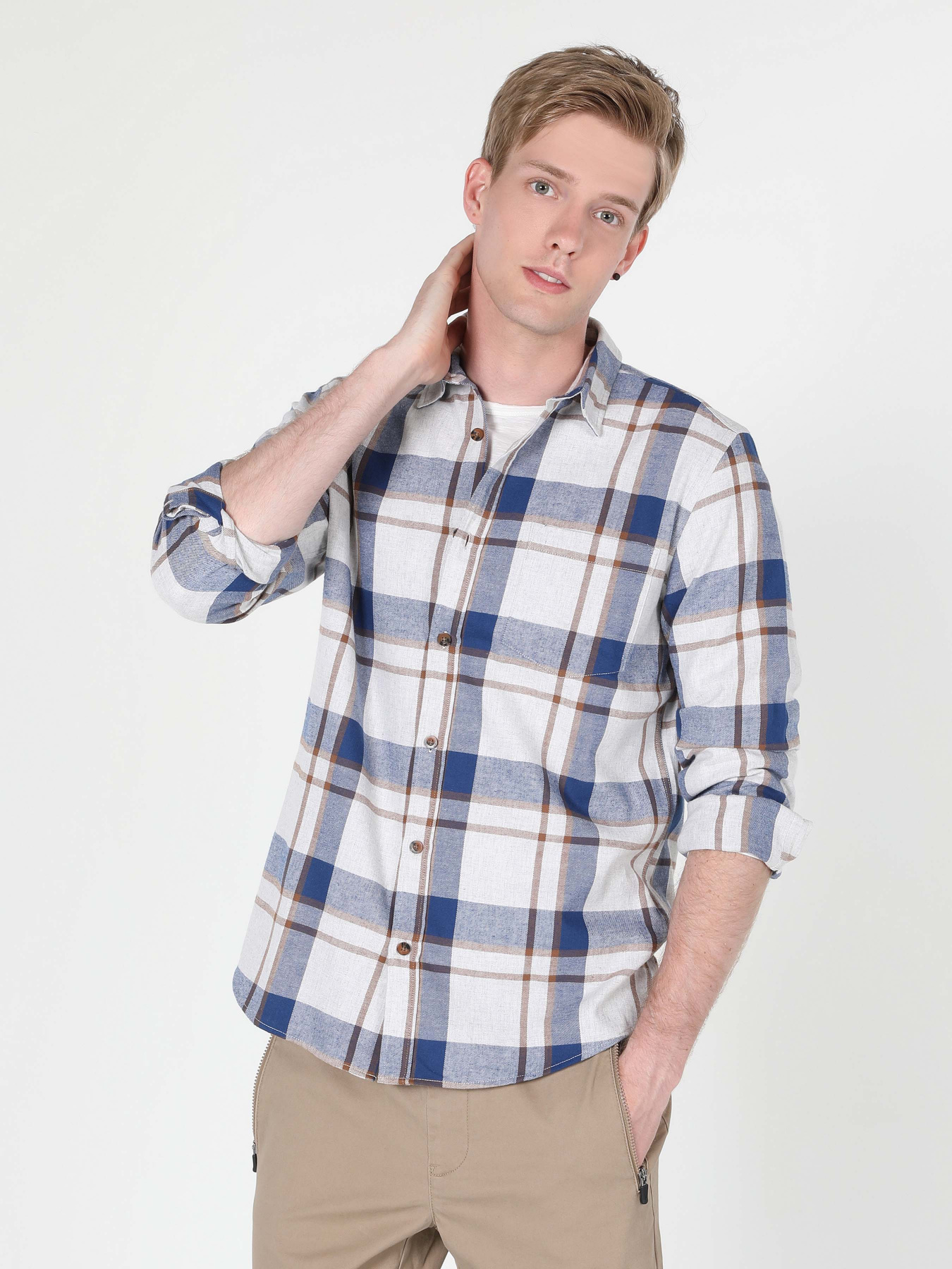 Рубашка повседневная Colin’s модель CL1059994BEI Рубашка повседневная Colin’s модель CL1059994BEI Фото