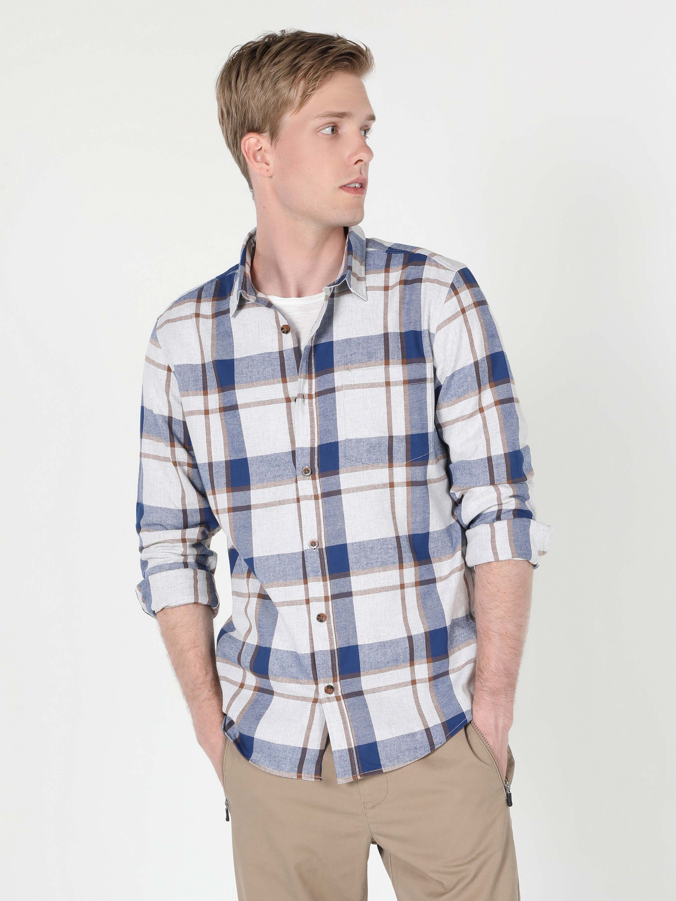 Рубашка повседневная Colin’s модель CL1059994BEI Рубашка повседневная Colin’s модель CL1059994BEI Фото