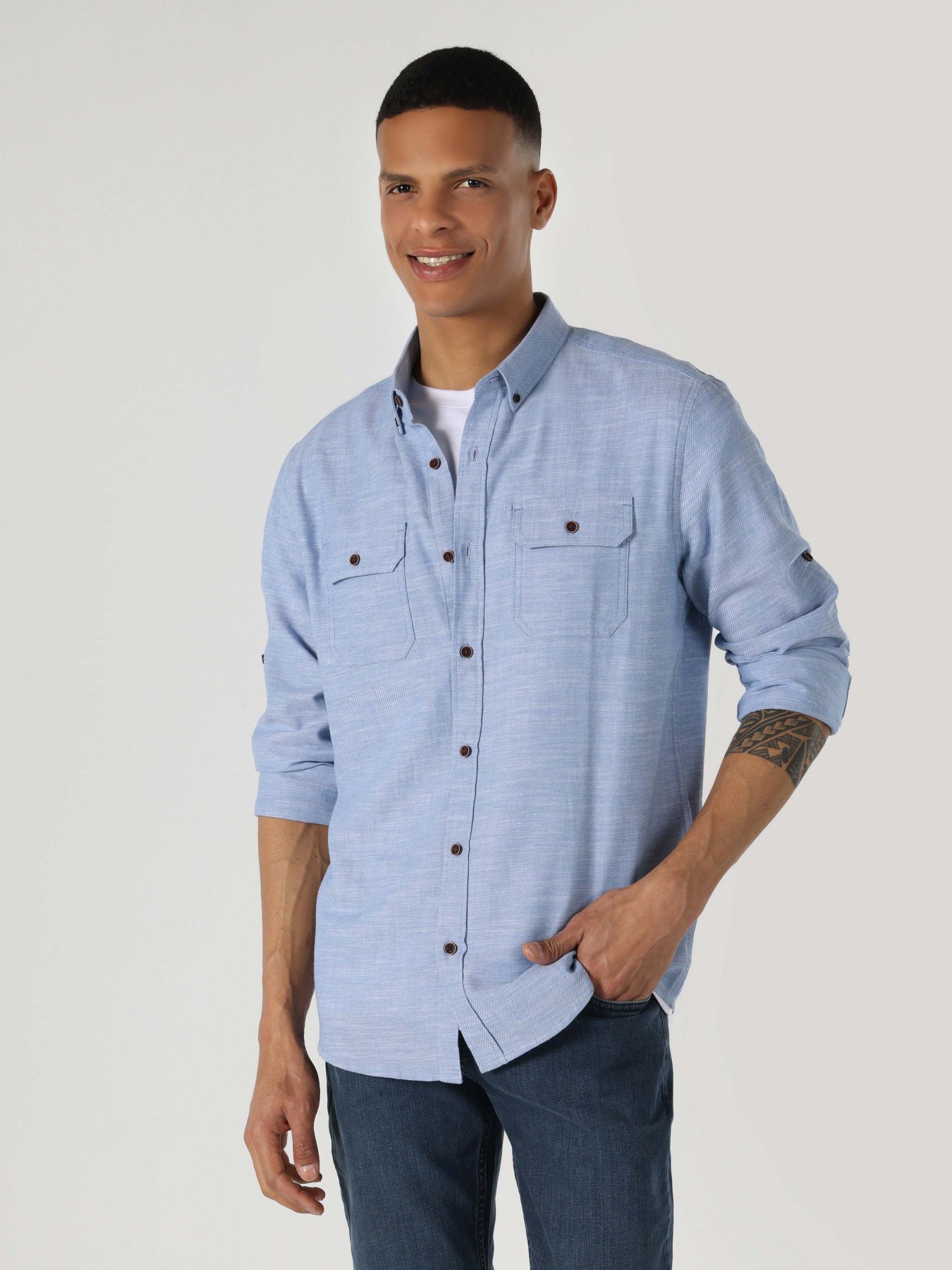 Рубашка повседневная Colin’s модель CL1063216LBL Фото