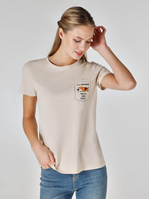 Футболка Colin’s модель CL1060801BEI Фото