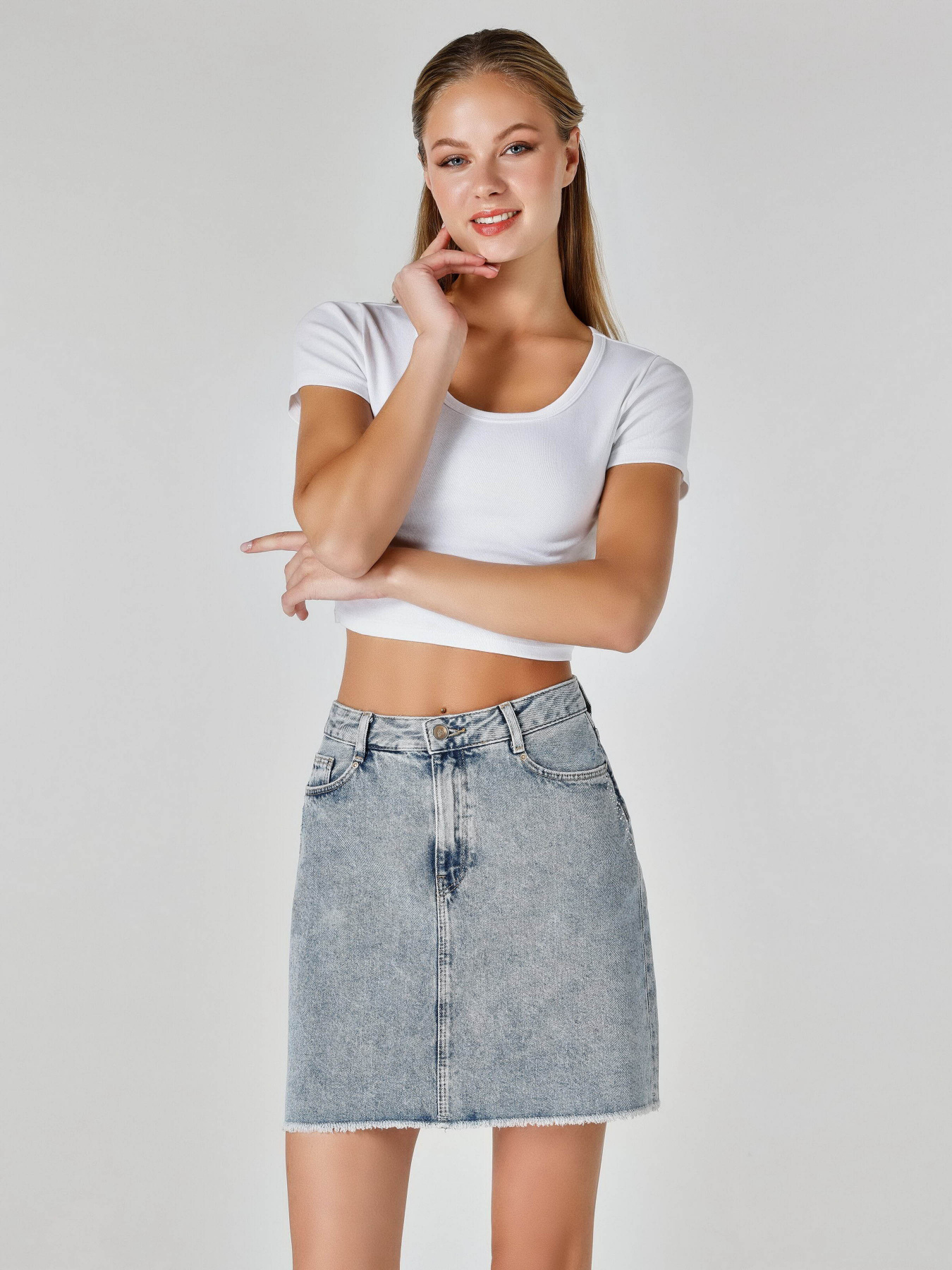 Джинсовая юбка Colin’s модель CL1063562DN42552 Фото