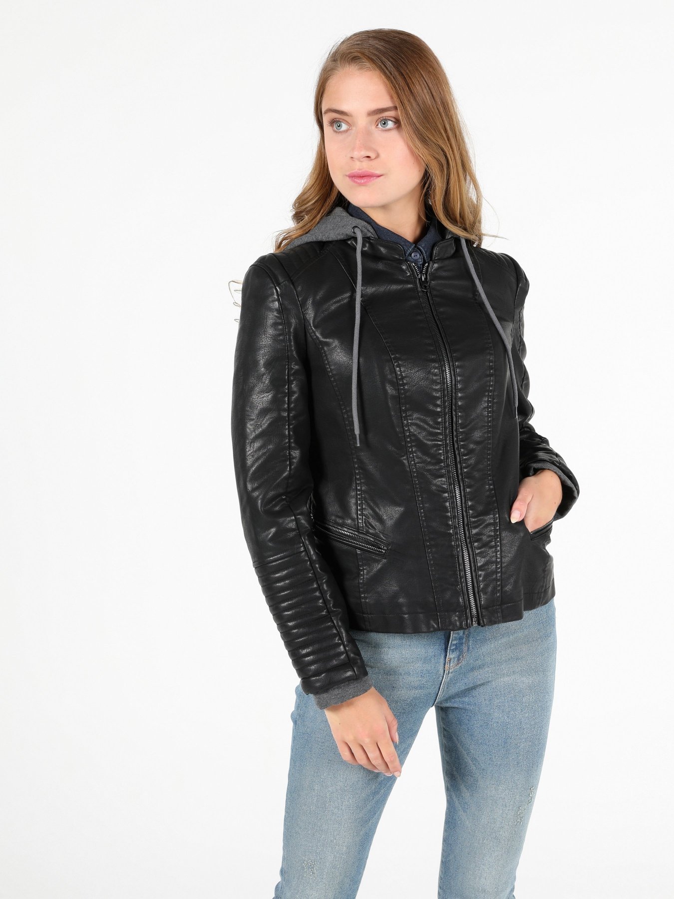 Куртка кожаная Colin’s модель CL1051275BLK Фото