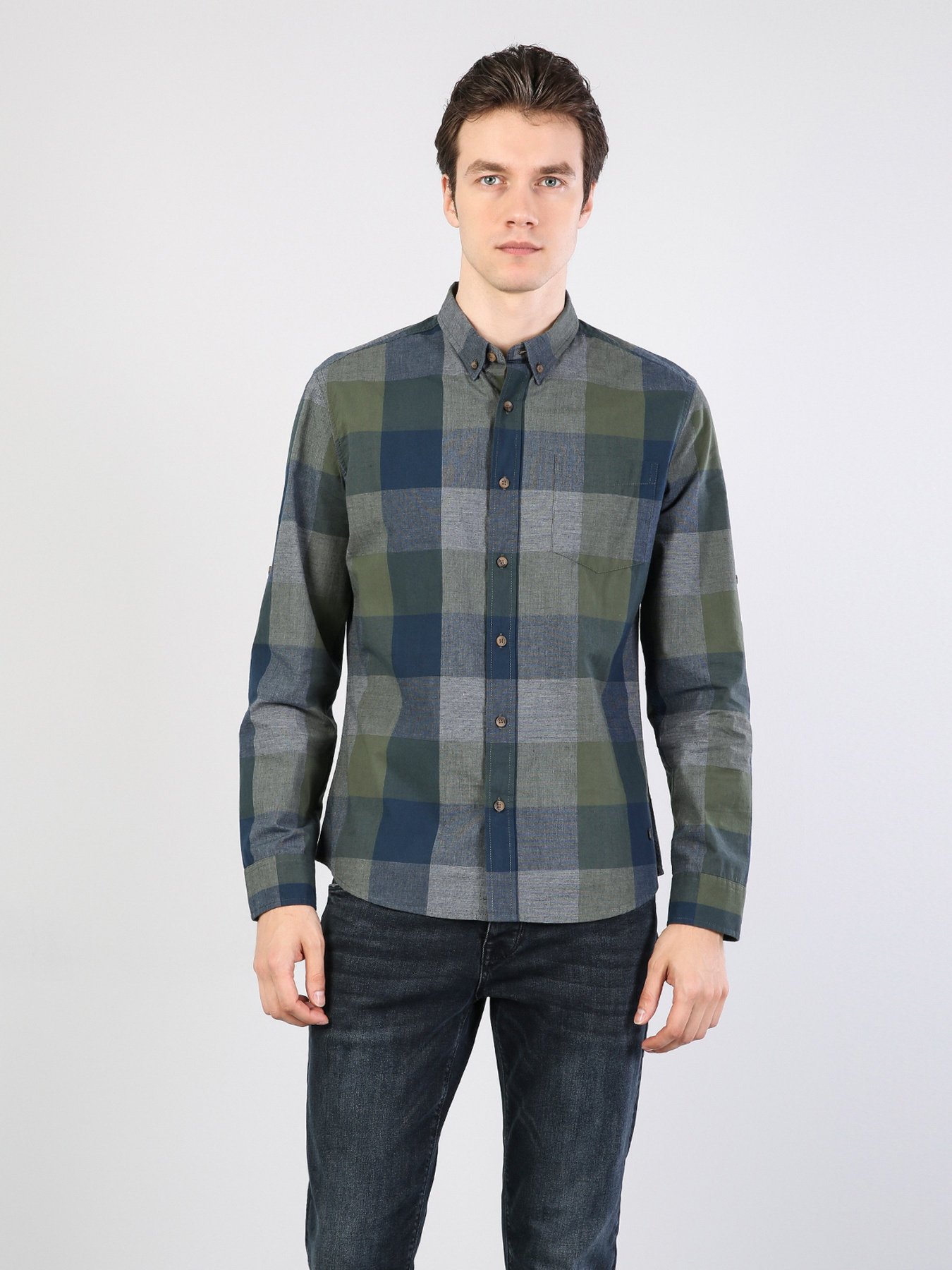 Рубашка повседневная Colin’s модель CL1034921GRN Фото