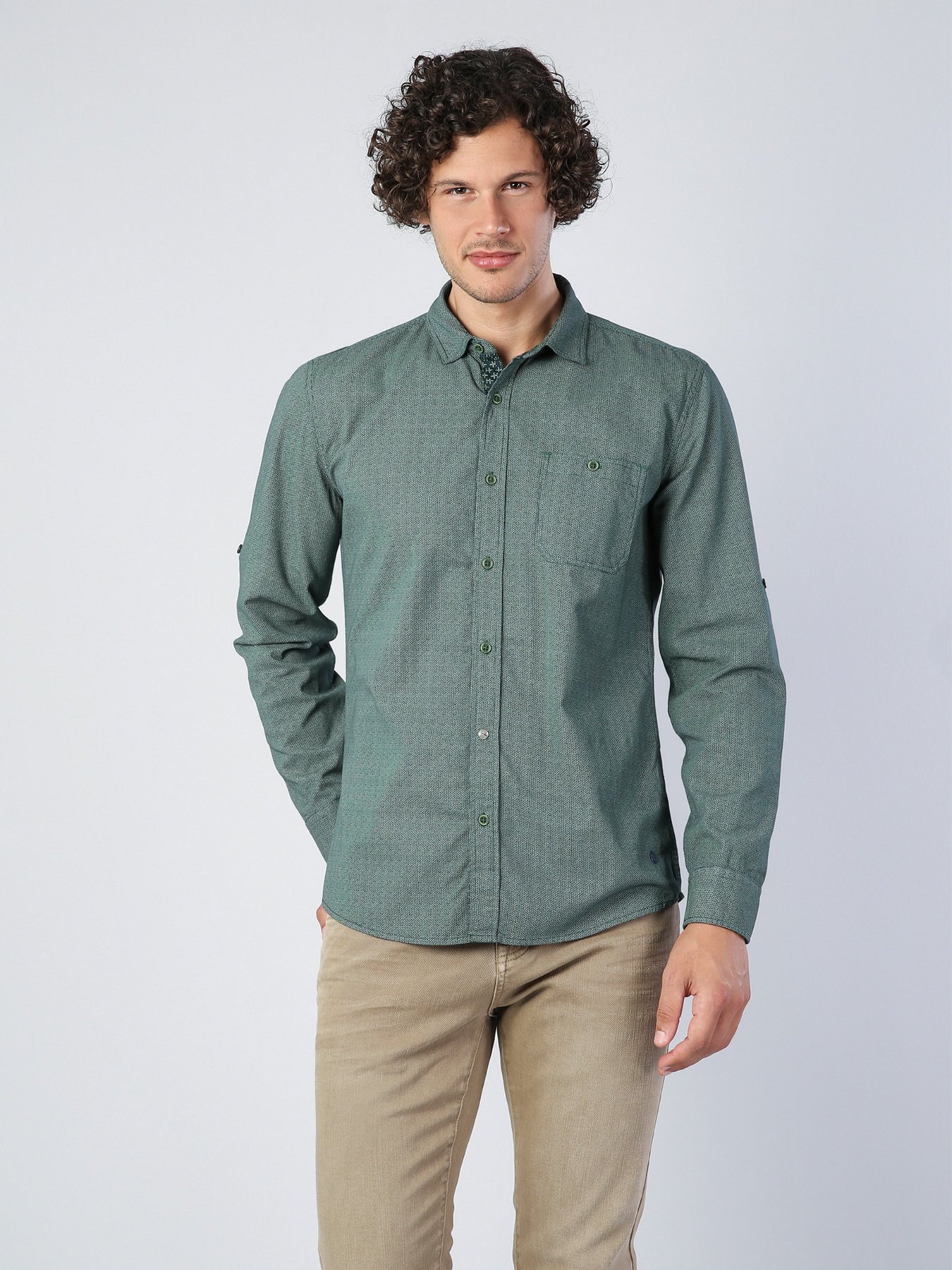 Рубашка повседневная Colin’s модель CL1035155GRN Фото